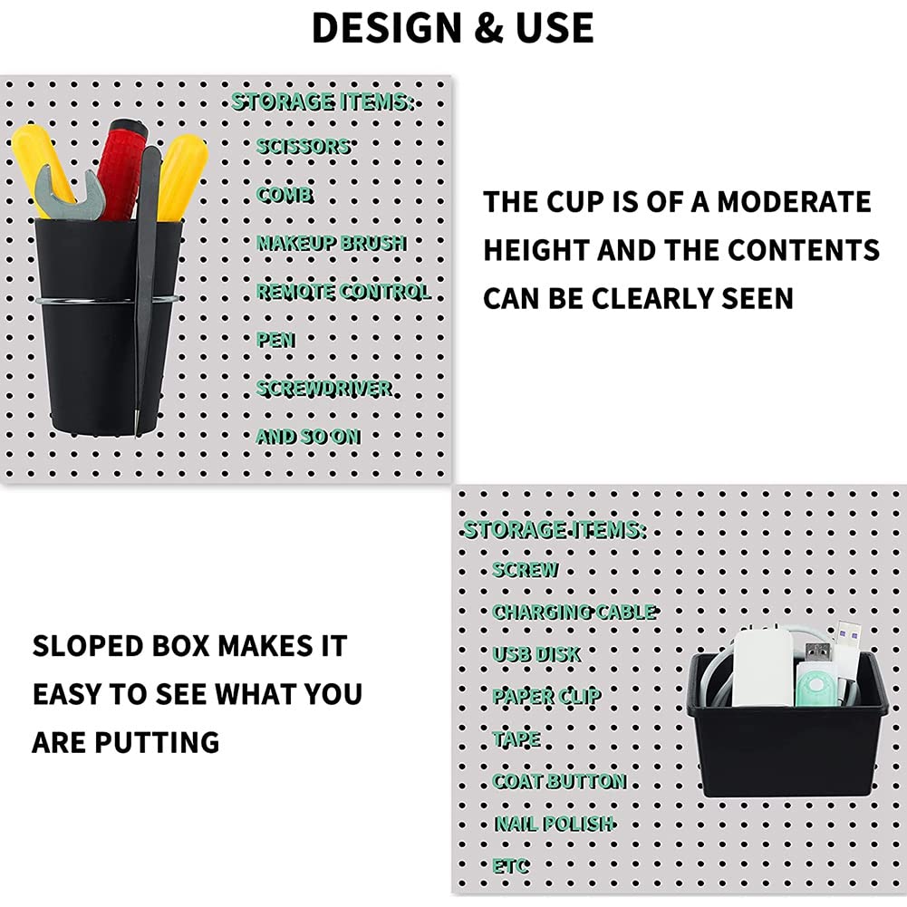 Ieegkit 6 Sets Plastic Storage Bins with Hooks - Hanging Organizer Cups for Car, Kitchen, Bathroom & Office - Perfect for Cup Holders, Keys, Utensils & Small Items