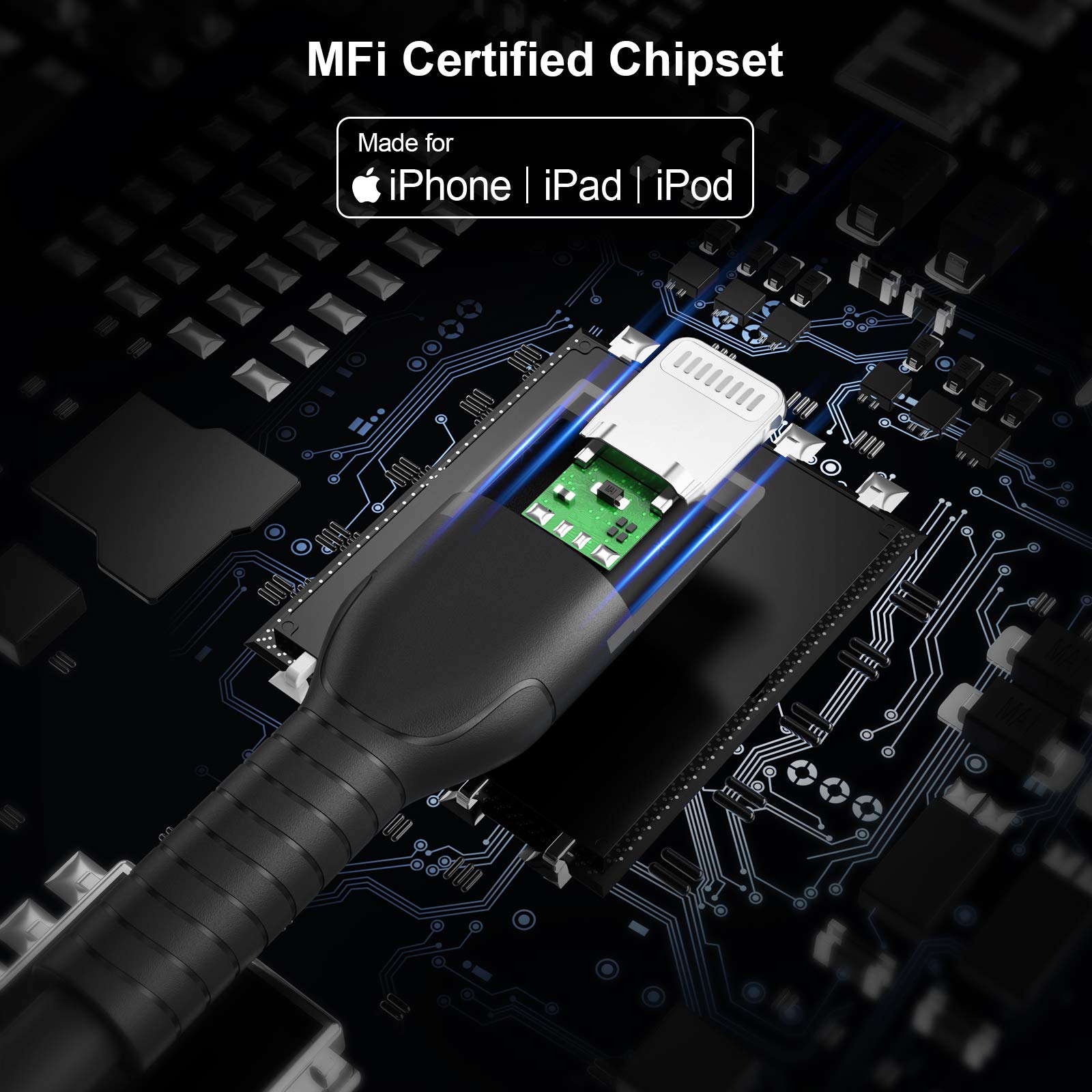 MFi Certified USB C to Lightning Cable 1.8m (6ft) - Fast Charging & Data Sync for iPhone 14/13/12/11 Series, AirPods - Durable Nylon Braided for Home, Office & Travel Use