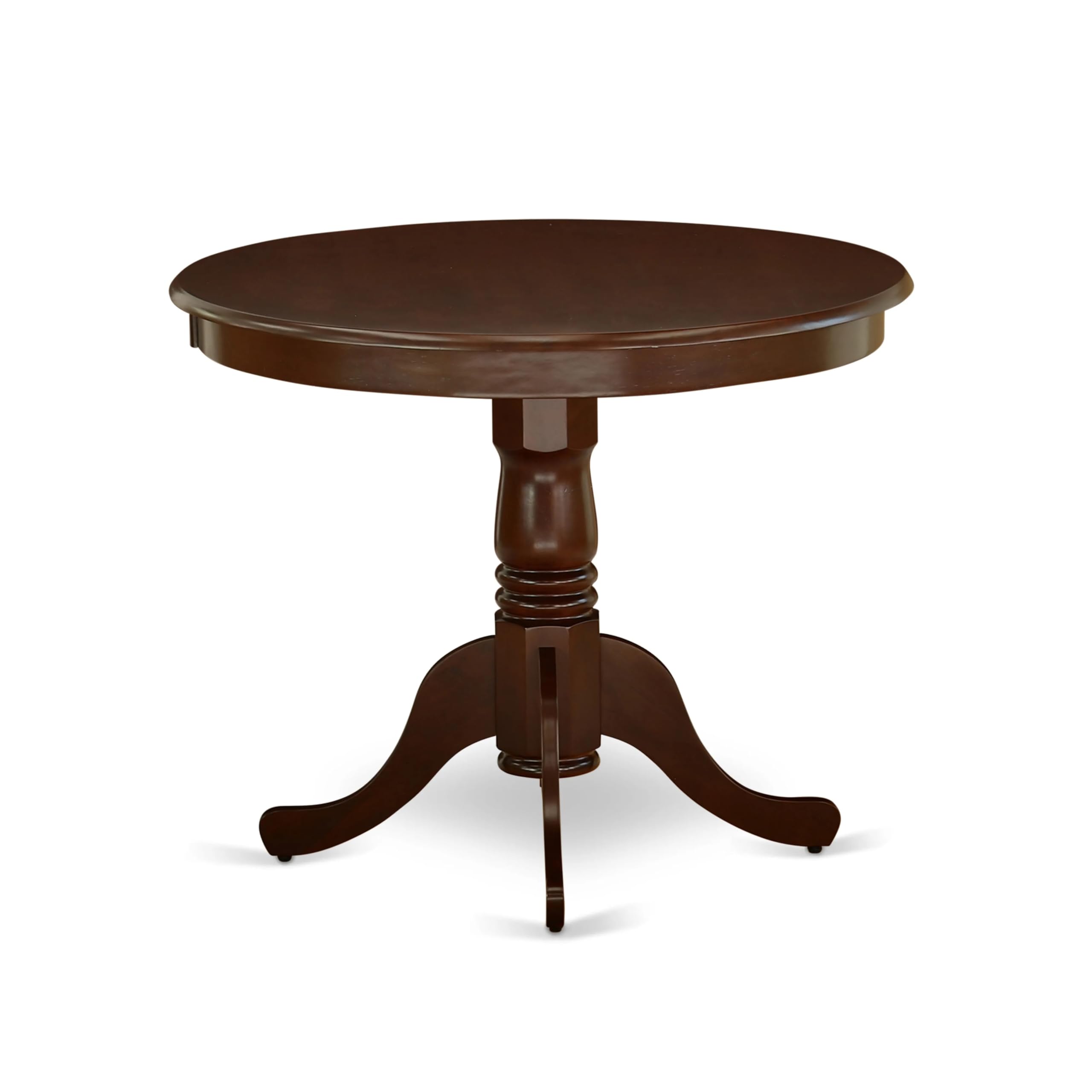 East West Furniture AMIP3-MAH-W 3-Piece Round Dining Table Set with Pedestal Base & 2 Chairs - 36x36 Inch Mahogany - Perfect for Small Kitchens, Apartments & Breakfast Nooks