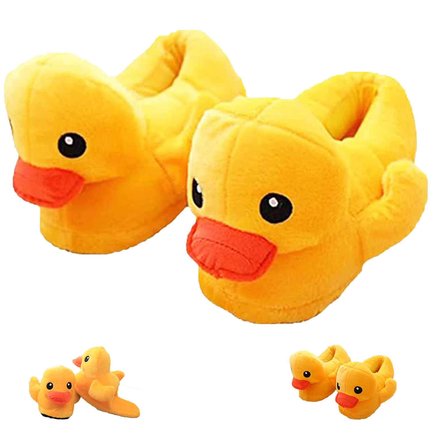**Duck Slippers for Women & Men - Plush Yellow Duck House Slippers, Non-Slip Cartoon Animal Slippers - Cozy & Cute for Home, Lounge, and Gifts**