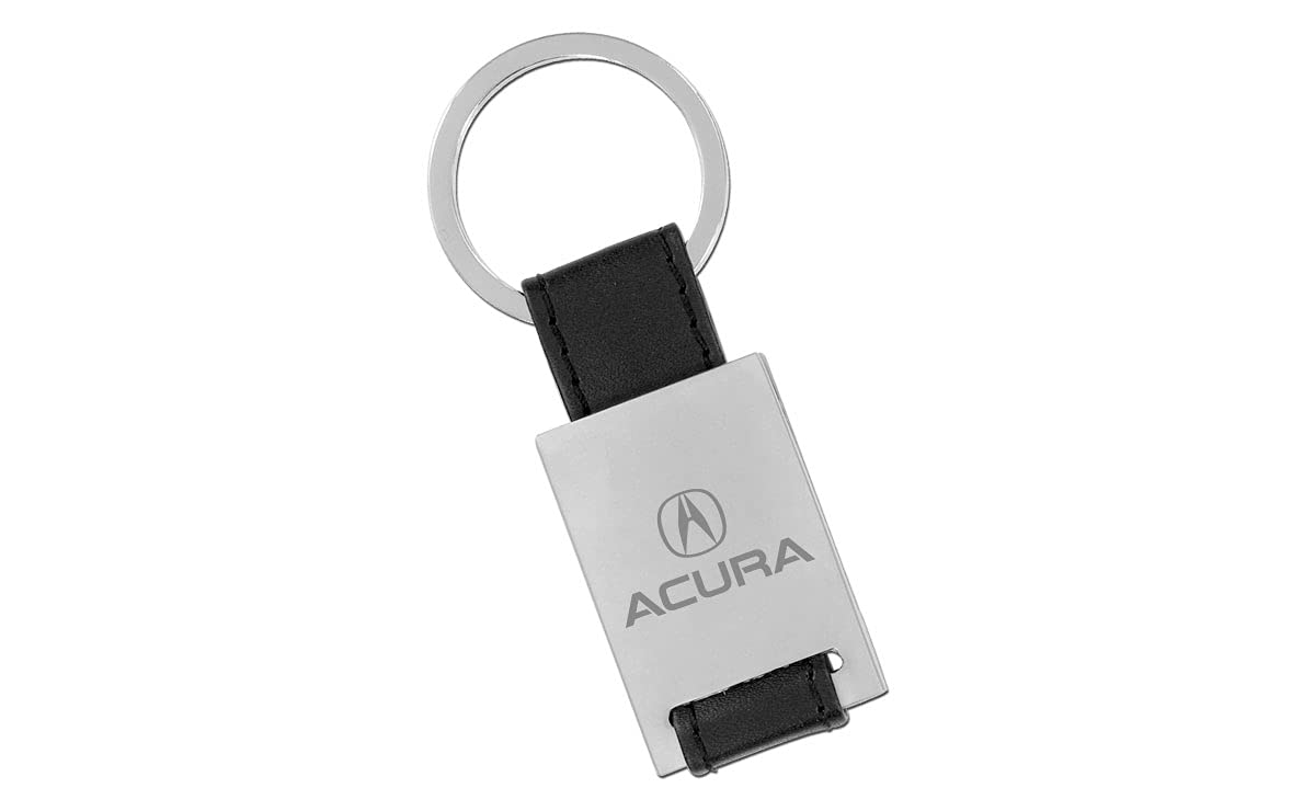 Premium Acura Rectangular Keychain - Genuine Black Leather Key Fob Holder for Car Keys - Perfect Gift for Acura Owners & Car Enthusiasts