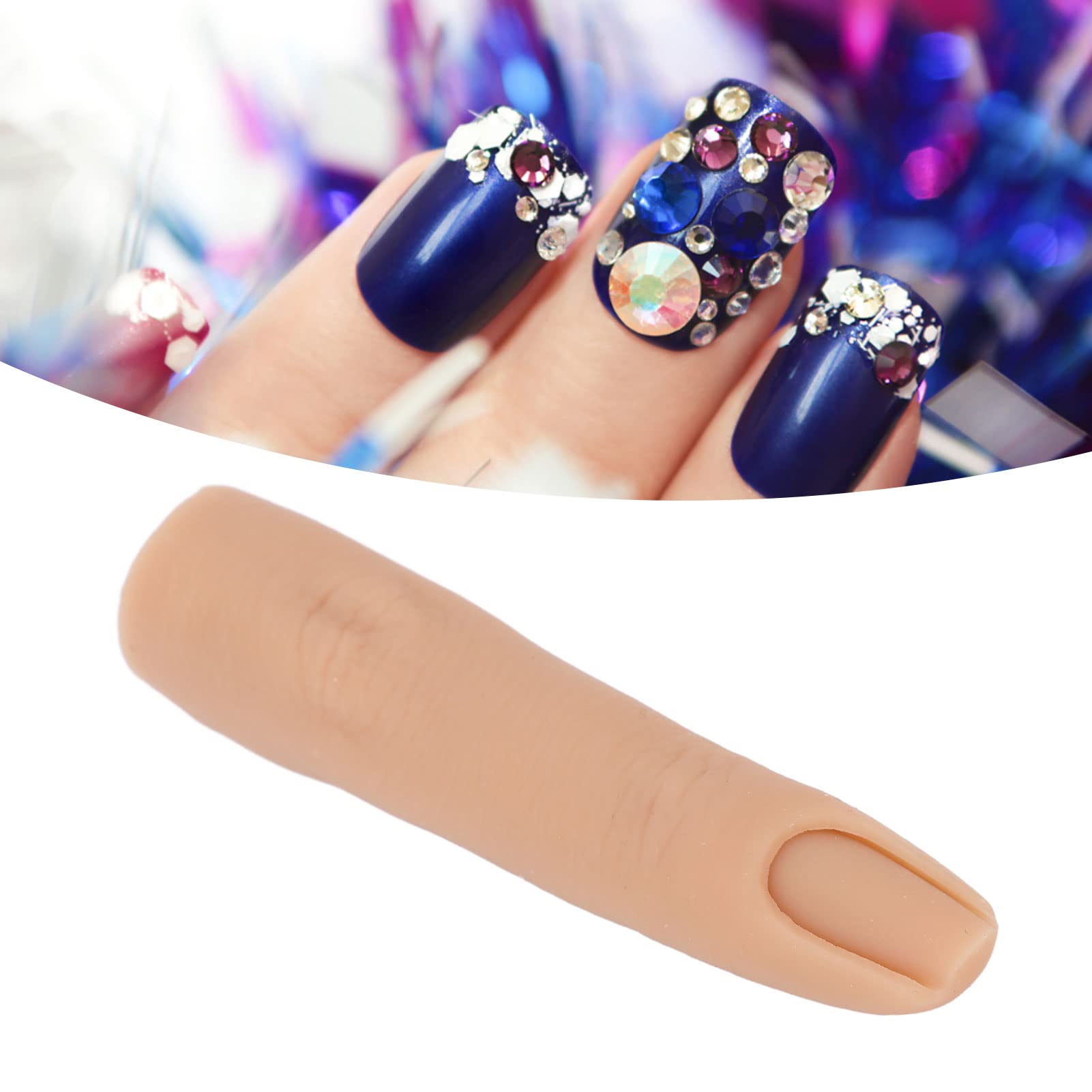 Flexible Silicone Nail Practice Finger - Bendable Fake Training Finger for DIY Nail Art, Acupuncture Training & Manicure Practice | Perfect for Nail Students, Beginners & Professionals at Home or Salon