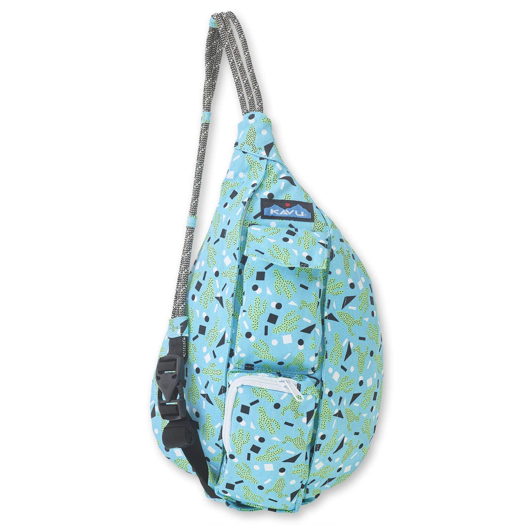 KAVU Mini Rope Bag Cotton Crossbody Sling Purse - Cactus Confetti Print | Lightweight & Durable for Hiking, Travel & Everyday Use