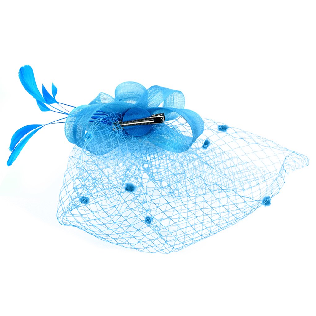 Elegant Mesh Flower Feather Fascinator Hat - Bridal Headpiece Hair Clip for Weddings, Cocktail Parties & Royal Ascot Events | Women's Fashion Hair Accessories