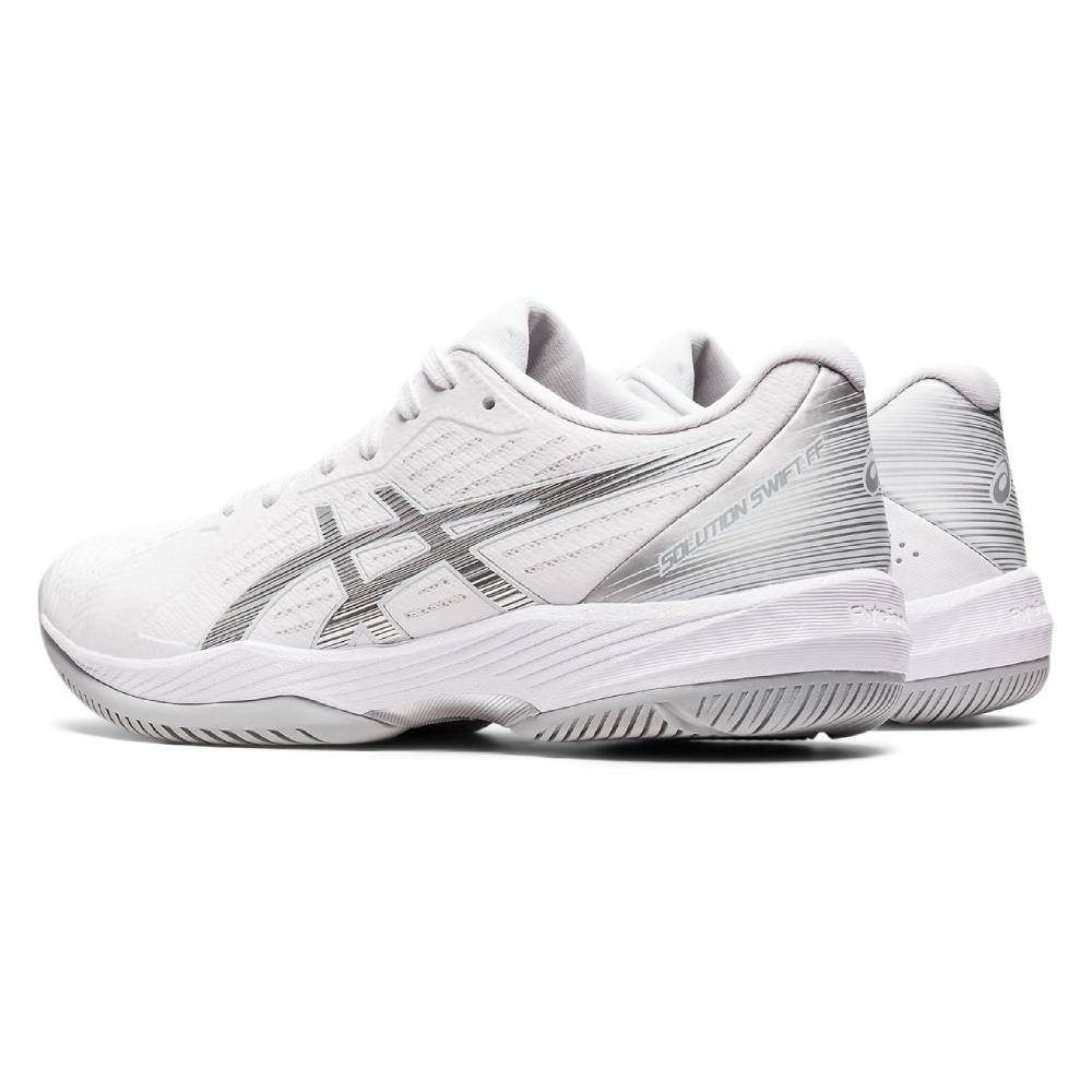 ASICS Solution Swift FF Women's Tennis Shoes - Lightweight Performance Court Shoes for Women (White/Silver) | Perfect for Competitive Matches & Training Sessions