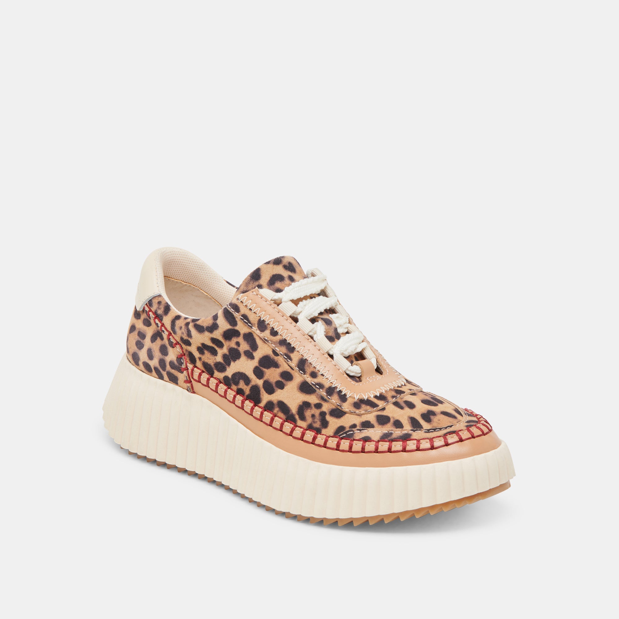 DOLEN Women's Leopard Print Suede Sneakers - Fashionable Comfortable Walking Shoes for Casual Outfits & Daily Wear