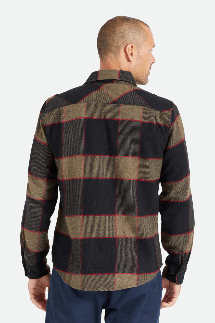 Bowery Long Sleeve Flannel Shirt - Heather Grey & Charcoal Plaid - Cozy Casual Wear for Fall & Winter Outdoors