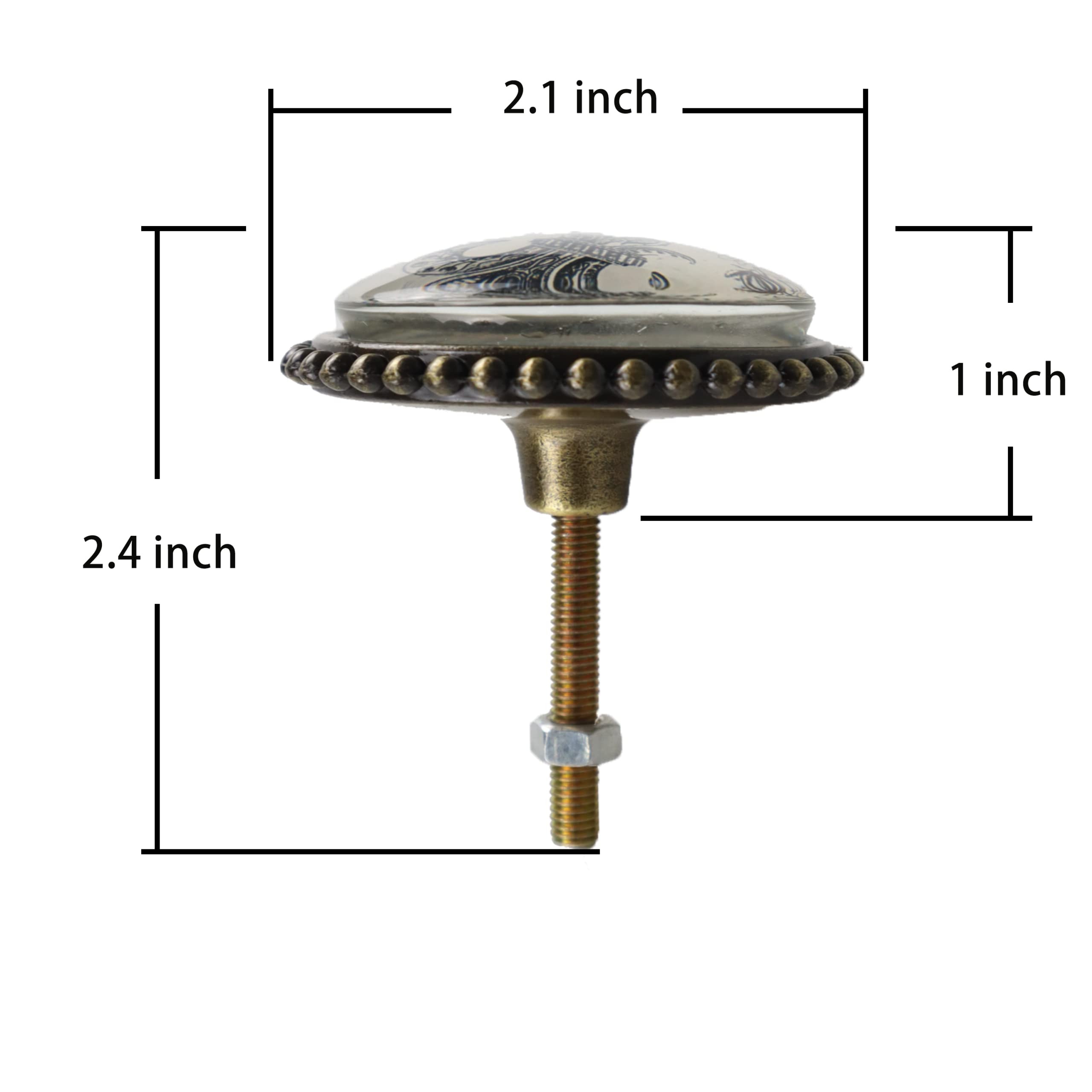 Crystal Glass Drawer Pulls - 4pcs Zinc Alloy Knobs for Kitchen Cabinets & Dressers