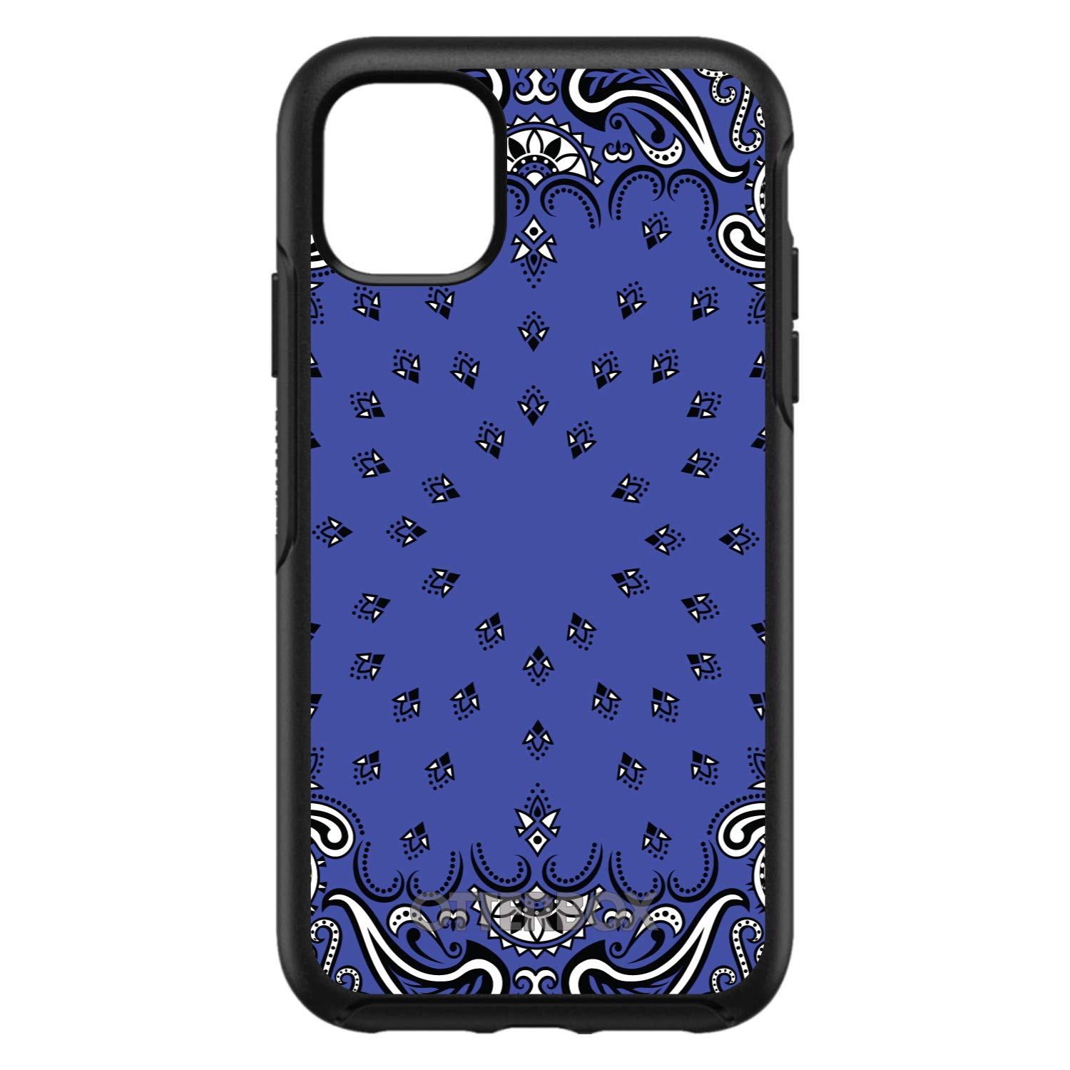 DistinctInk iPhone 13 Mini Case (5.4 Inch) - Premium Protective Cover with Bandana Print | Durable Replacement for OtterBox Symmetry | Available in Blue, Black & White | Perfect for Everyday Use, Travel & Outdoor Activities