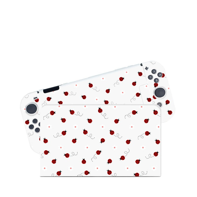 Cute Ladybug Themed Protective Case for Nintendo Switch - Durable Hard Shell Cover for Gaming On-The-Go & Travel