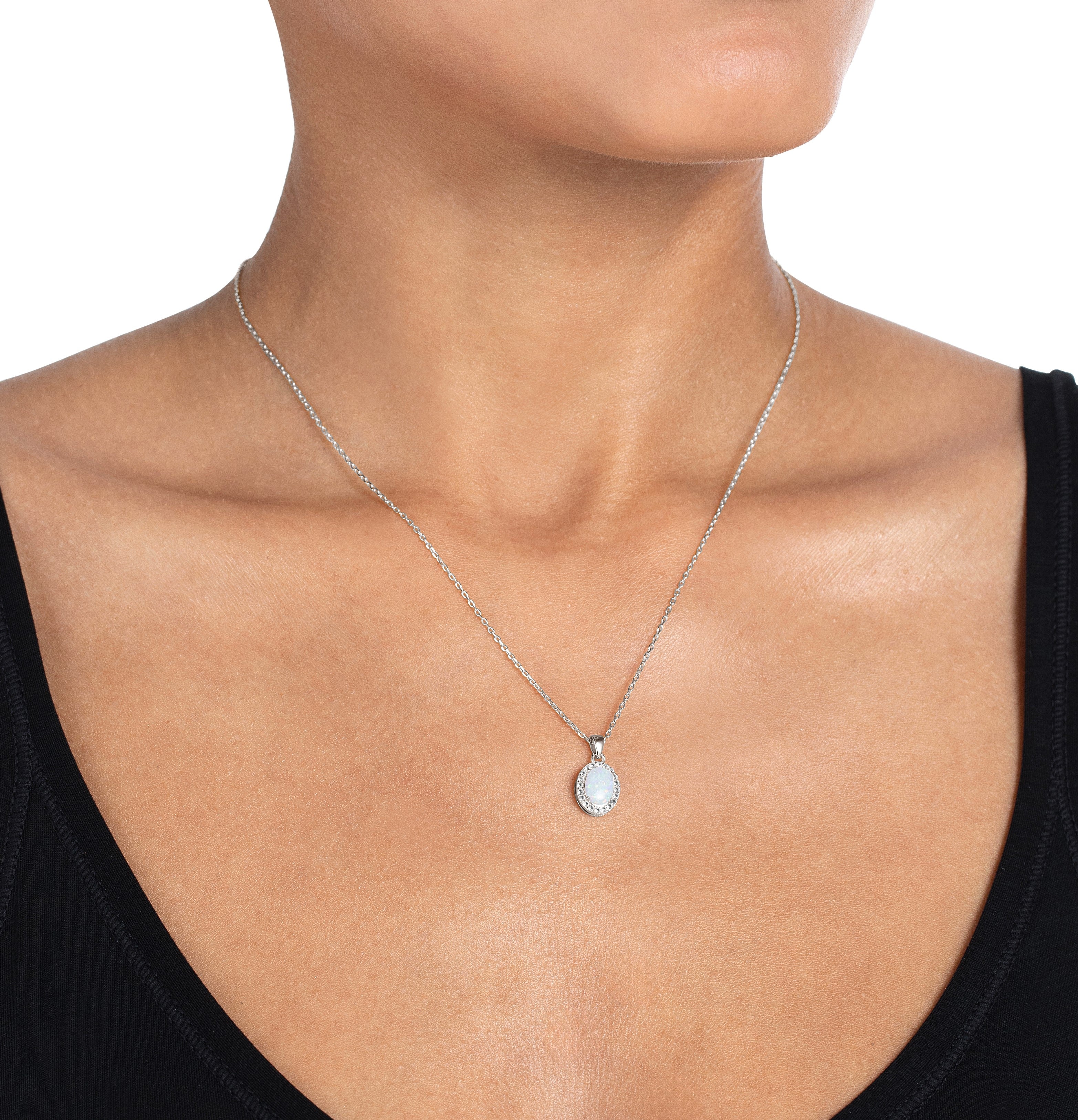 Elegant Gemstone & White Topaz Necklace for Women | Sterling Silver Pendant Jewelry Gift for Birthday, Anniversary & Special Occasions