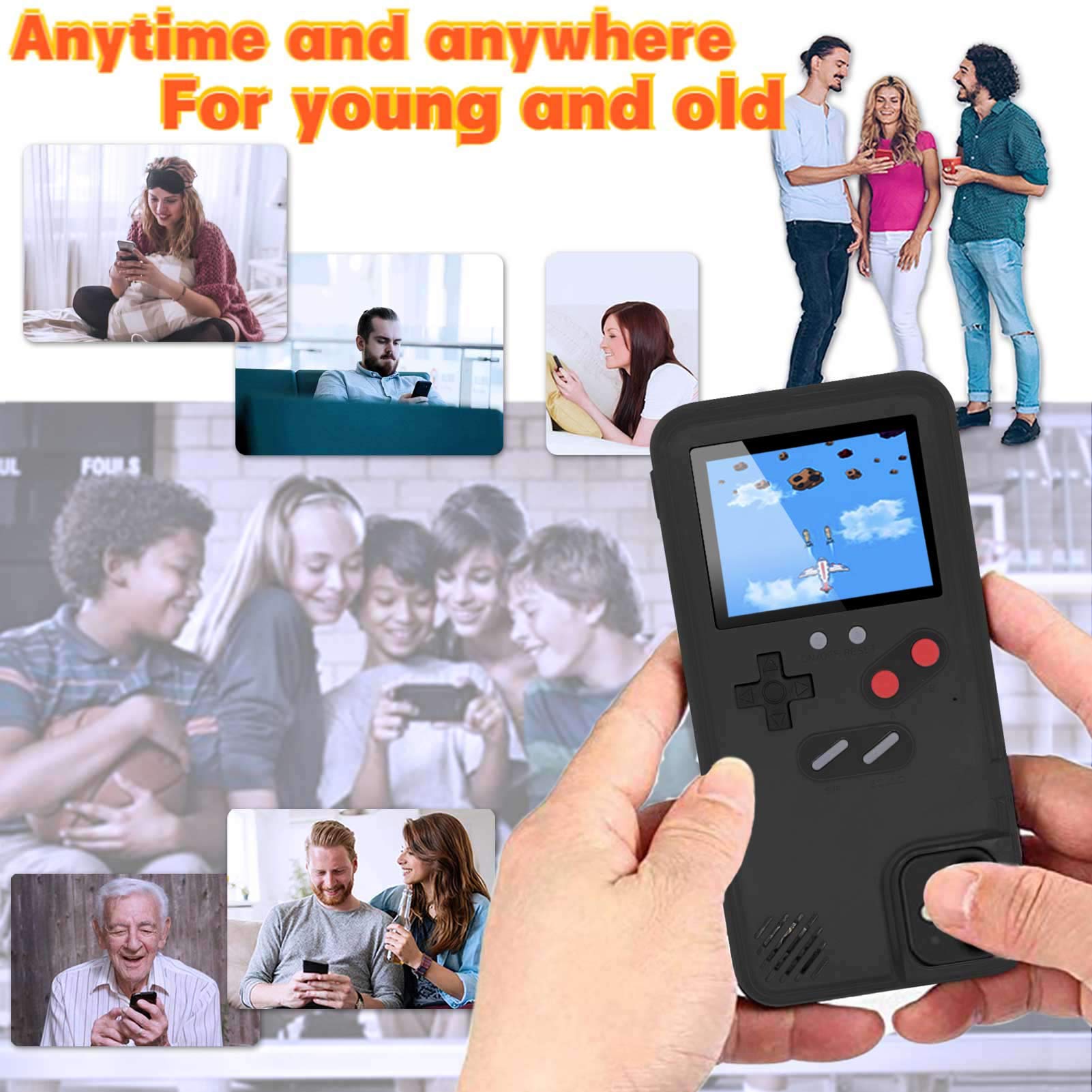 Retro Game Case for iPhone 12/12 Pro - 36 Built-in Classic Games with Color Display & Built-in Power Supply - Durable Protective Cover for Gaming on the Go - Perfect for Travel, Commuting & Entertainment