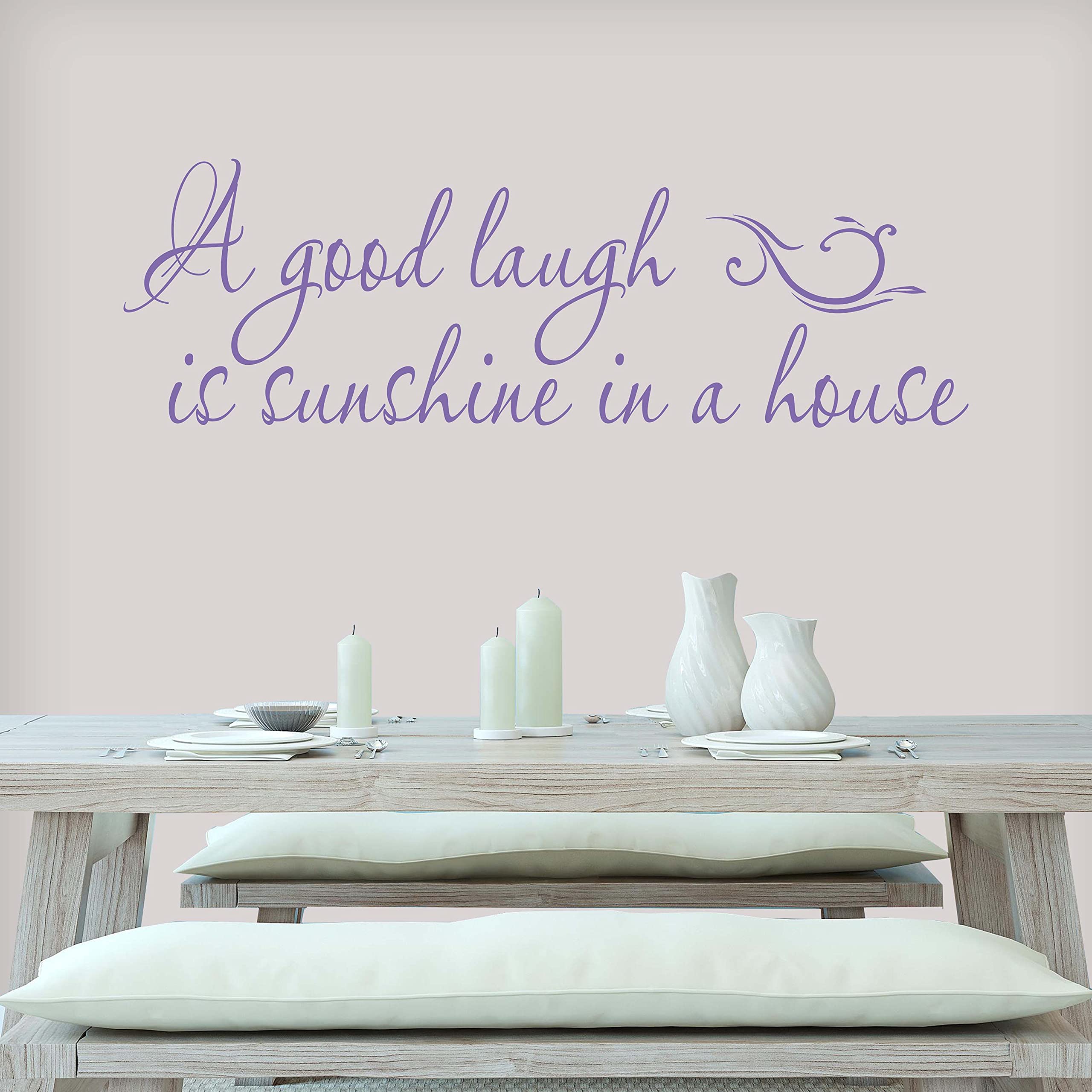 Violet Wall Decor - 'A Good Laugh is Sunshine in A House' Inspirational Living Room Sign | American-Made Home Decoration for Living Room, Bedroom & Office