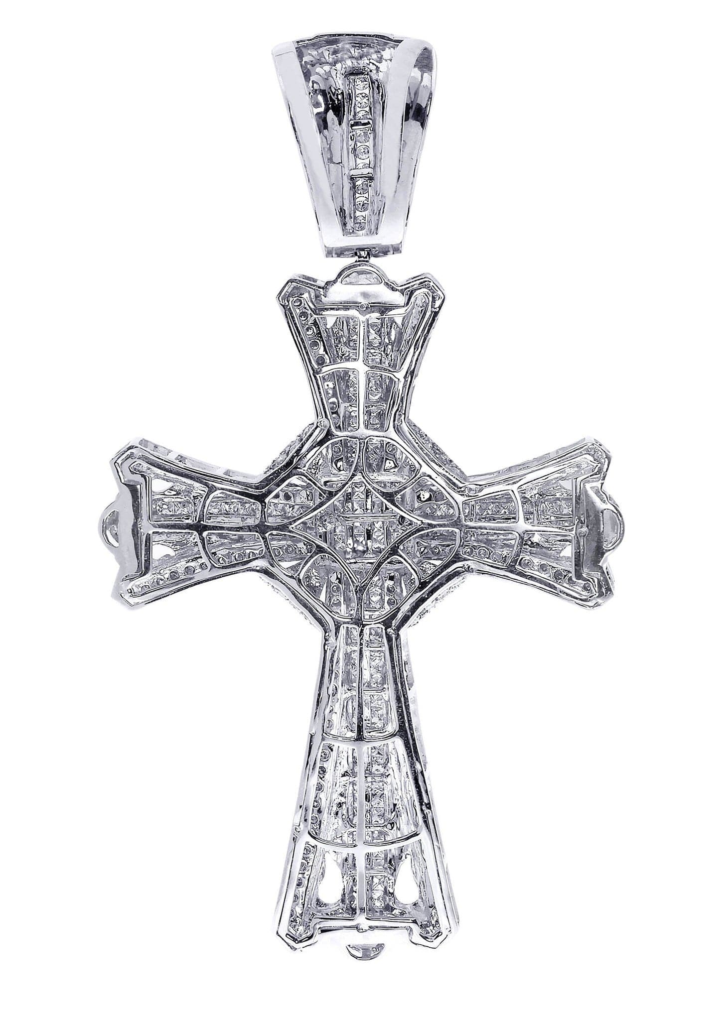 5.34 Carat Diamond Cross Pendant Necklace - 35.08 Grams Solid Gold Jewelry for Women - Perfect for Christmas Gifts, Baptism & Special Occasions