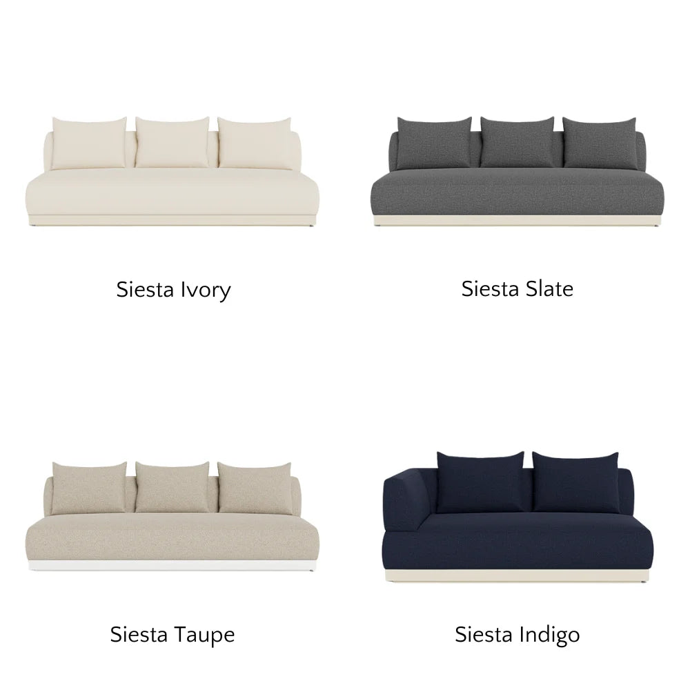 Amalfi Outdoor 3-Seat Armless Sectional Sofa Set - Waterproof Patio Furniture for Backyard, Poolside & Garden Relaxation
