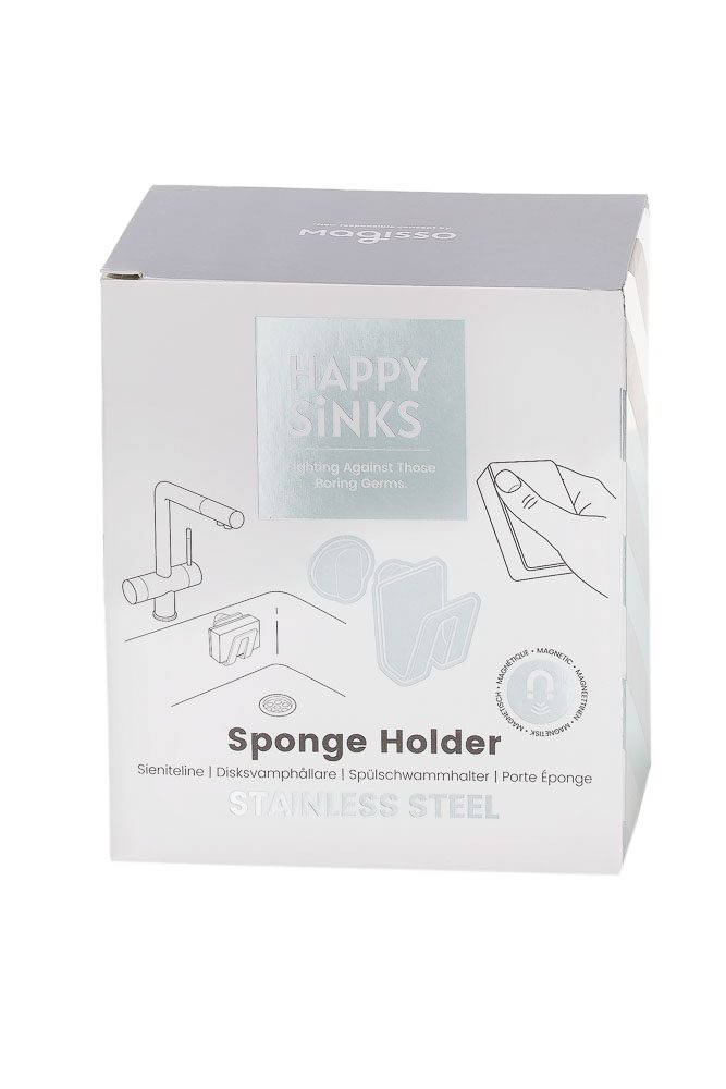 MAGISSO Magnetic Sponge Holder for Kitchen Sink - Stainless Steel Sponge Caddy with Strong Magnet - Perfect for Organizing Sponges, Brushes & Cleaning Tools by Sink