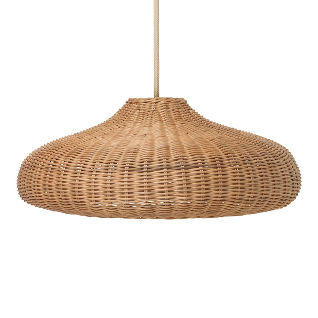 Handwoven Braided Lamp Shade - Natural Rattan Pendant Light Fixture Cover for Bedroom, Living Room & Boho Home Decor