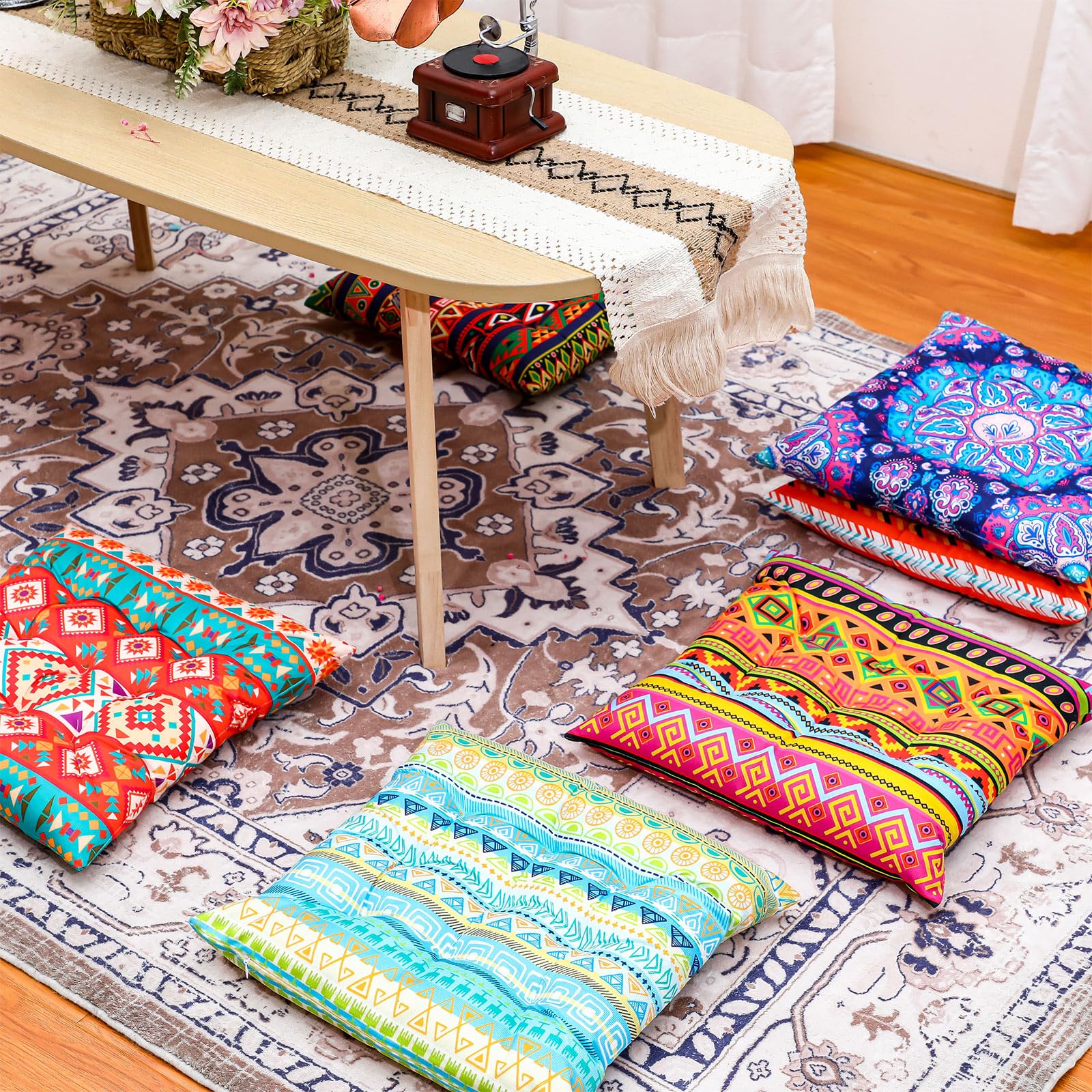6 Bohemian Floor Pillows 15