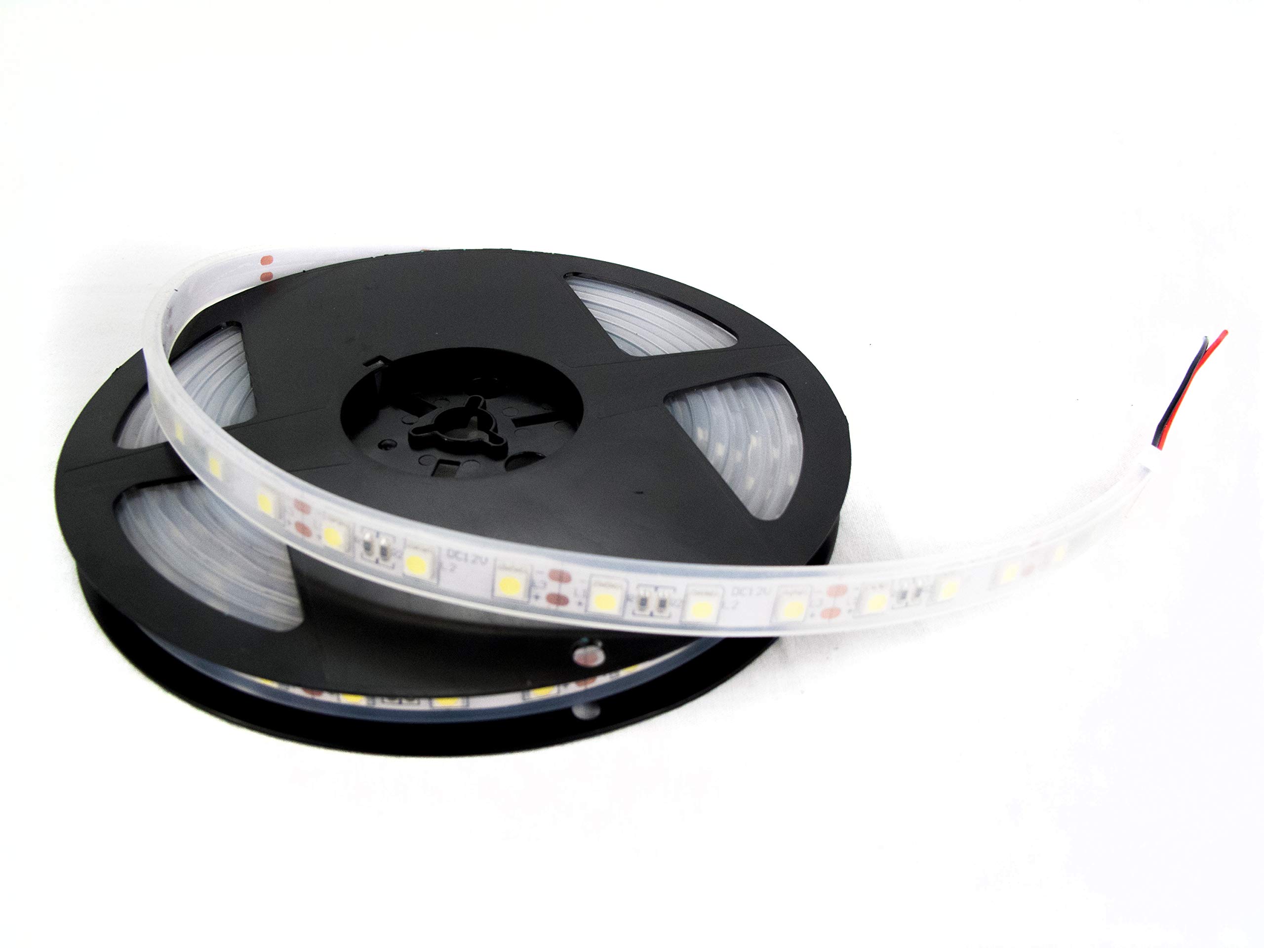 16ft White Flexible LED Strip Light with Clear Waterproof Sleeve IP67 - Perfect for Indoor/Outdoor Home Decoration, Under Cabinet Lighting, and Backyard Party Decor