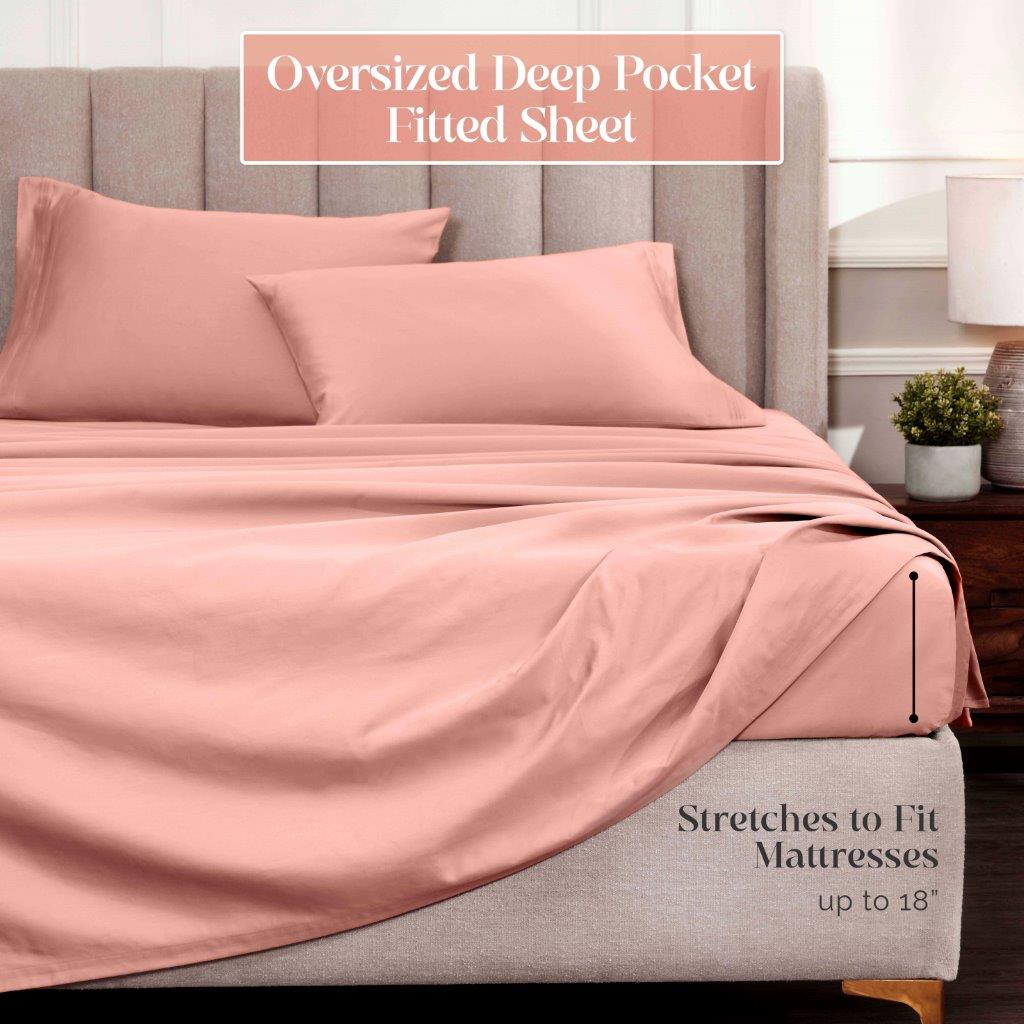 Premium 1500 Thread Count Egyptian Cotton Sheet Set - Eco-Friendly, Breathable & Hypoallergenic - Perfect for Luxury Bedding & Hot Sleepers