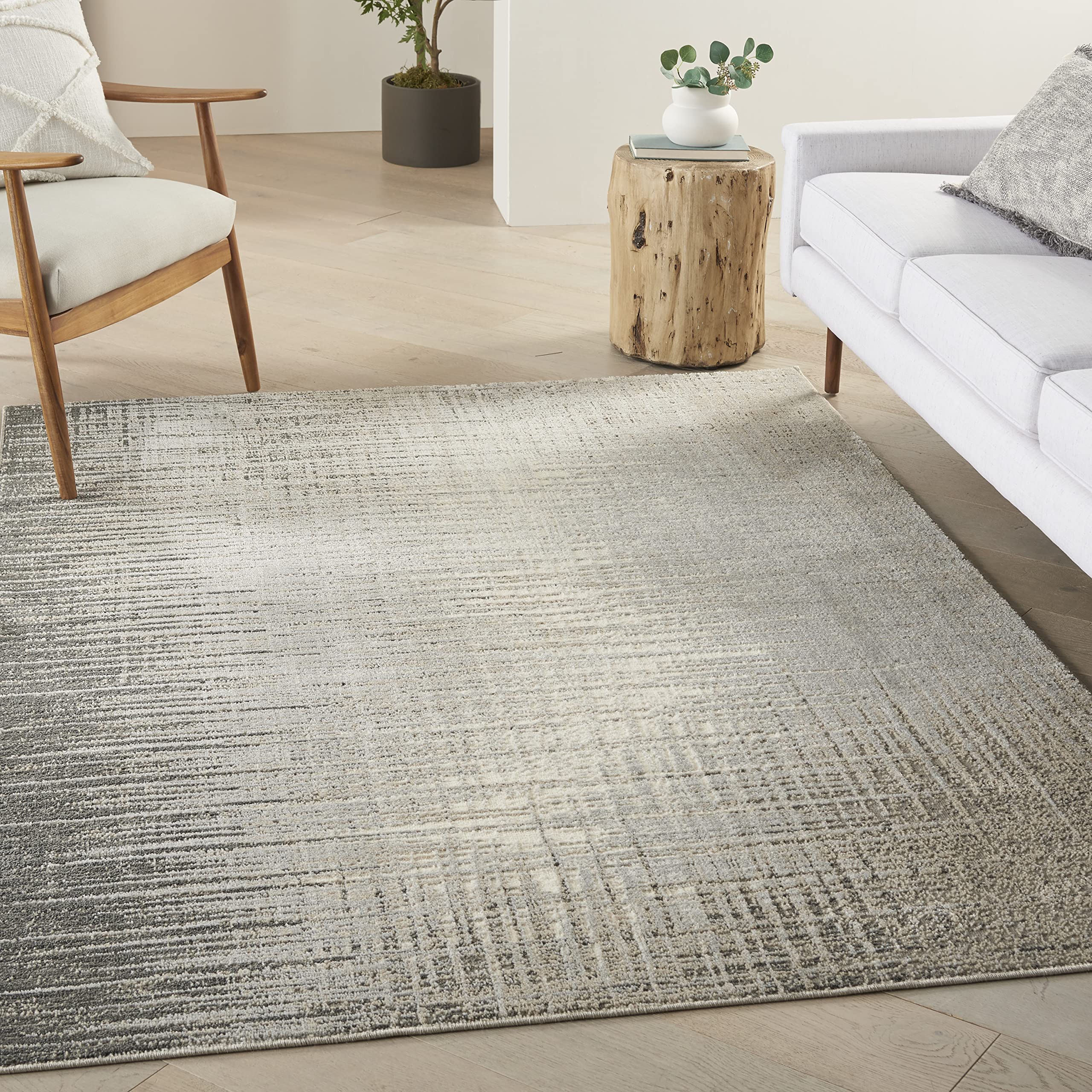 Nourison Soma Modern & Contemporary Grey/Ivory 5'3