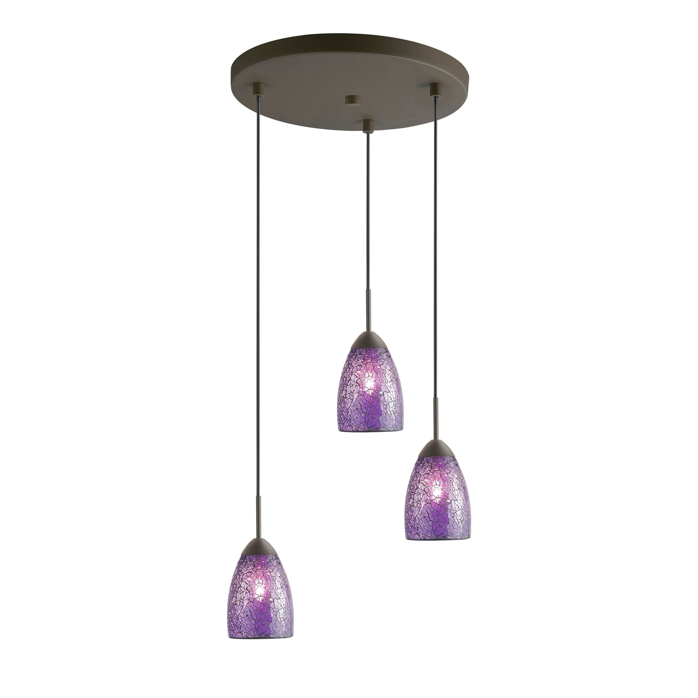 13224MEB-M20PUR Venezia 3-Light Multi-Light Pendant in Metallic Bronze - Perfect for Dining Room, Kitchen Island & Entryway Lighting