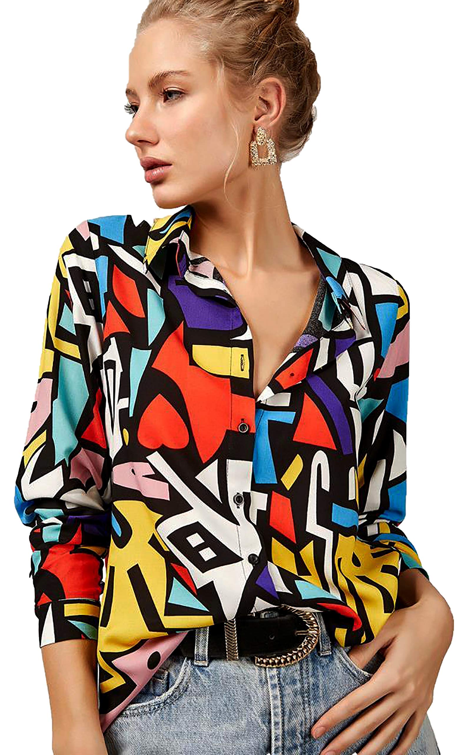 Stylish Women's Long Sleeve Button Down Blouses - Fashionable Dressy & Casual Tops for Work, Office, and Everyday Wear