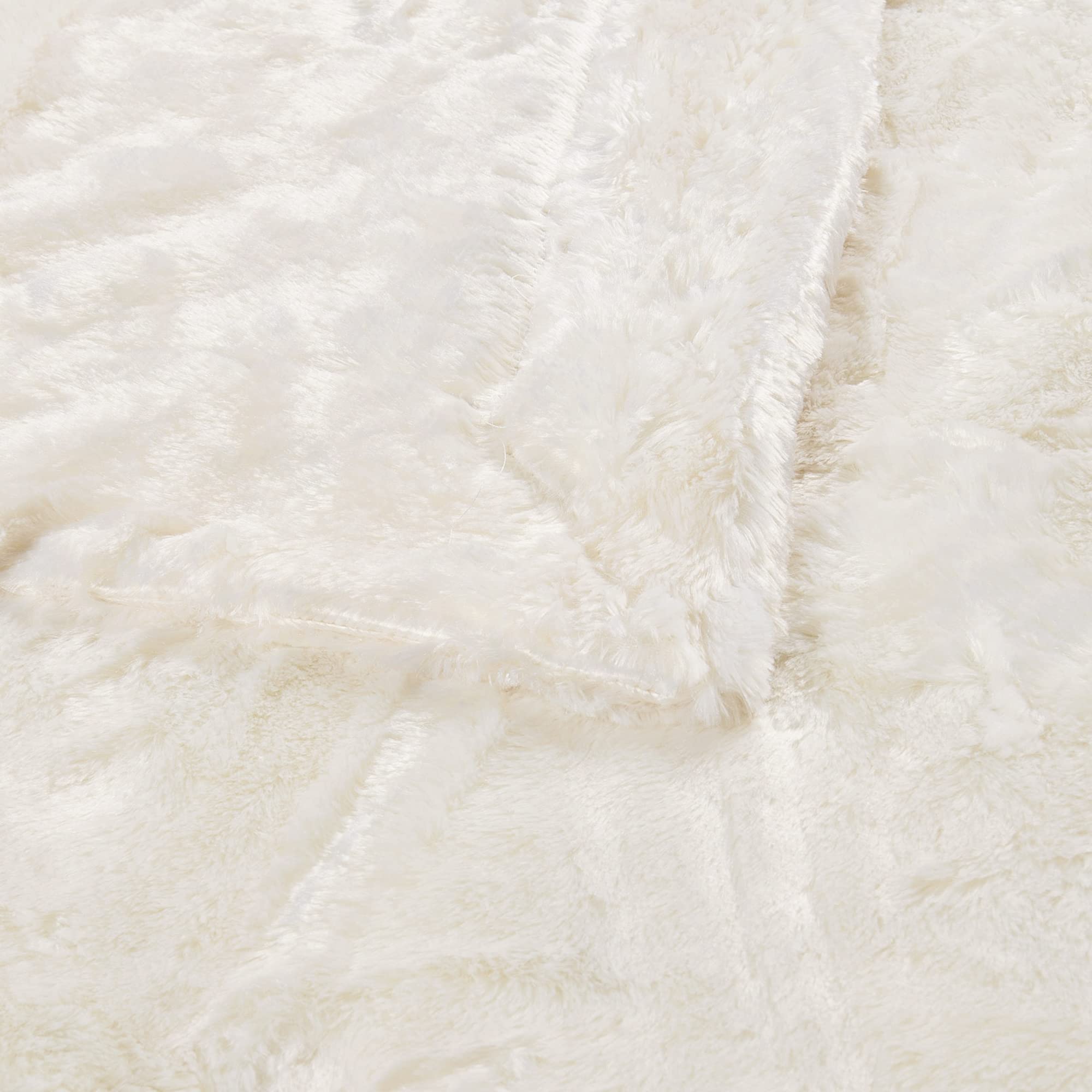 Premium Double-Sided Faux Fur Throw Blanket - Ivory 70