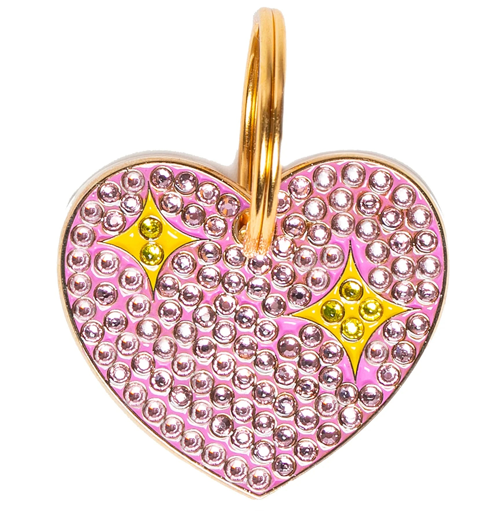 Stylish Bling Heart Pet ID Tag - Personalized Engraved Dog & Cat Collar Accessory - Perfect for Pets, Gifts & Daily Walks