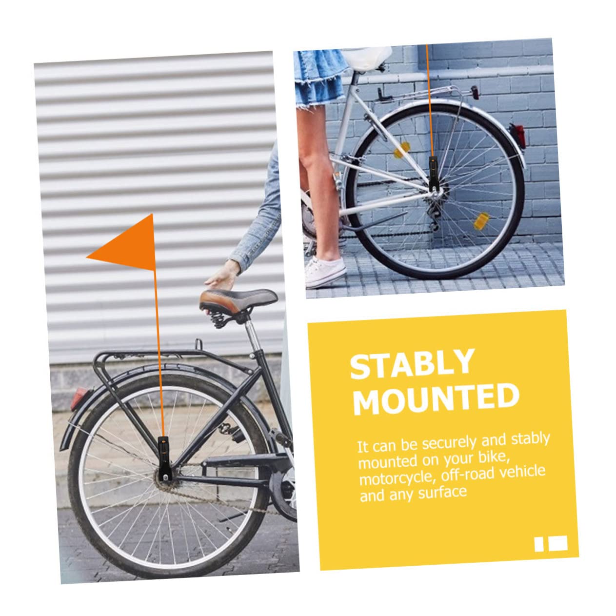 BESPORTBLE 5-Piece Bike Safety Flag Brackets - Heavy Duty Flag Pole Mounts for Cycling Accessories - Perfect for Road Bikes, Mountain Bikes & Commuting Safety Gear