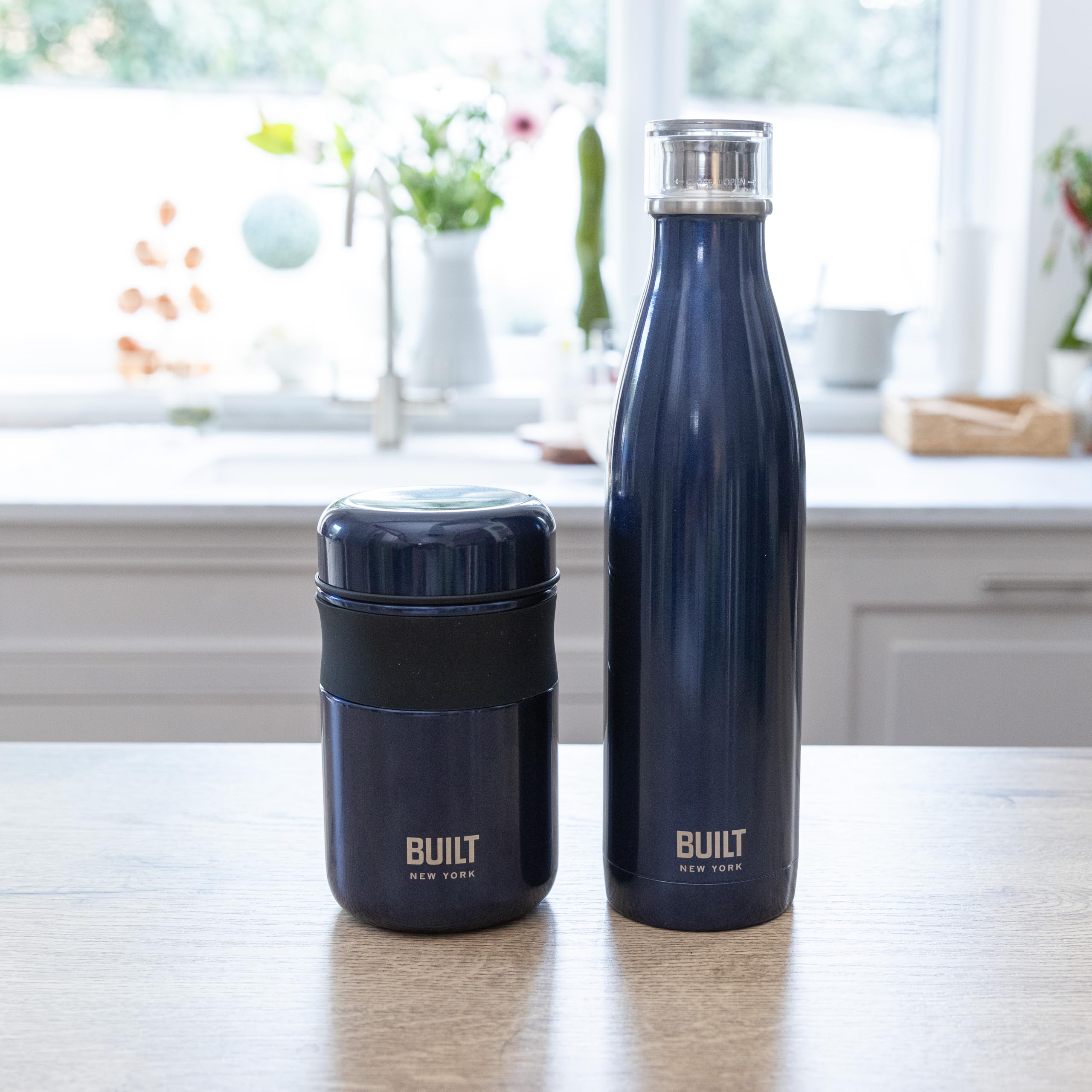 Premium Stainless Steel Double Wall Vacuum Insulated Food Flask - 490ml (16oz) Navy Blue - Keeps Food Hot/Cold for Hours - Perfect for Office, School, Picnics & Outdoor Adventures