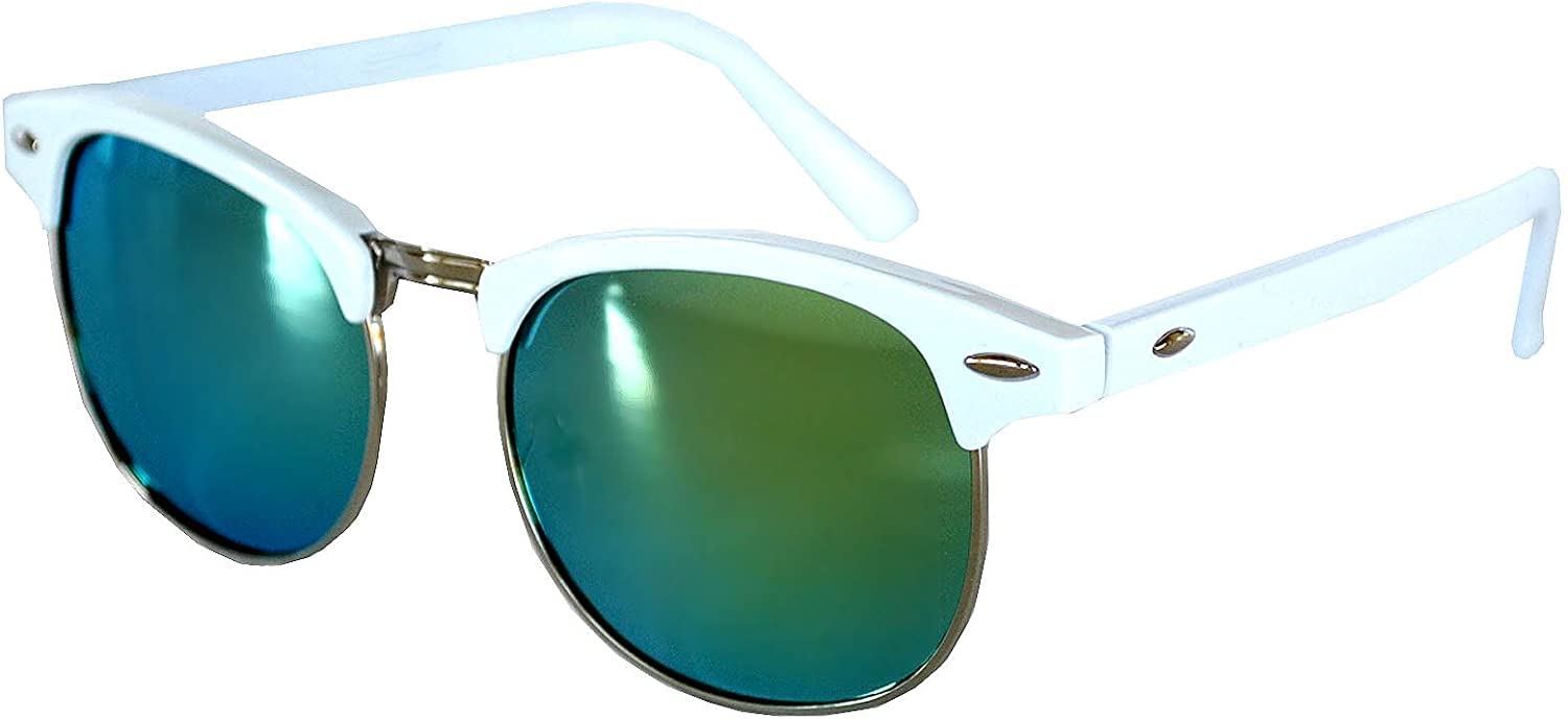 Vintage Retro Semi-Rimless Sunglasses for Men & Women - UV400 Protection with Smoke Lens - Fashion Metal Plastic Frame - Perfect for Driving, Beach & Outdoor Activities