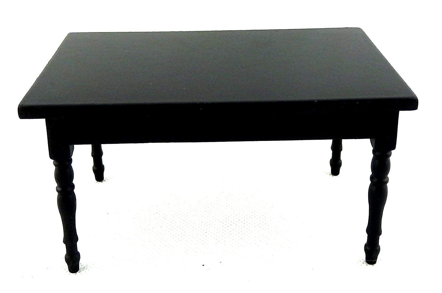 Melody Jane 1:12 Scale Miniature Wooden Black Dining Table - Dollhouse Kitchen & Dining Room Furniture for Realistic Home Decor