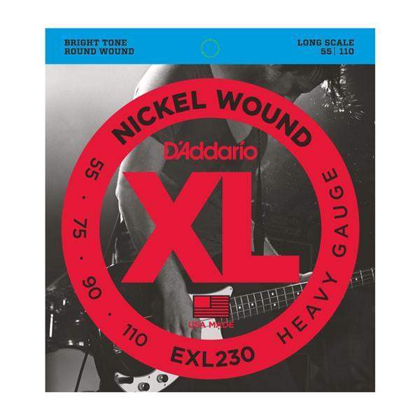 D'Addario EXL230 Nickel Wound Bass Guitar Strings - Heavy Gauge (55-110) for Long Scale Bass Guitars - Perfect for Rock, Metal & Studio Recording