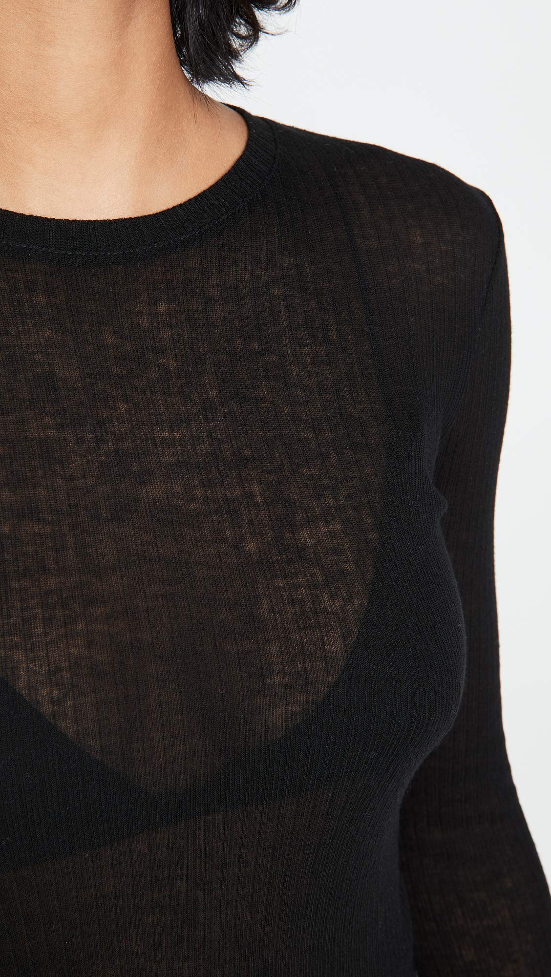 Vince Women's Ribbed Long Sleeve Crewneck Sweater - Soft Knit Pullover for Casual Wear, Office & Fall Layering