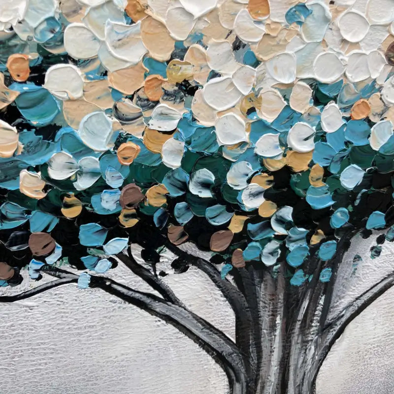 Flower and Tree Painting #FT022 - Handmade Canvas Wall Art for Home Decor, Living Room, Bedroom & Office