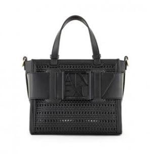 ARMANI EXCHANGE Susy Medium Mesh Tote Bag for Women - Stylish Black Handbag for Work, Shopping & Travel