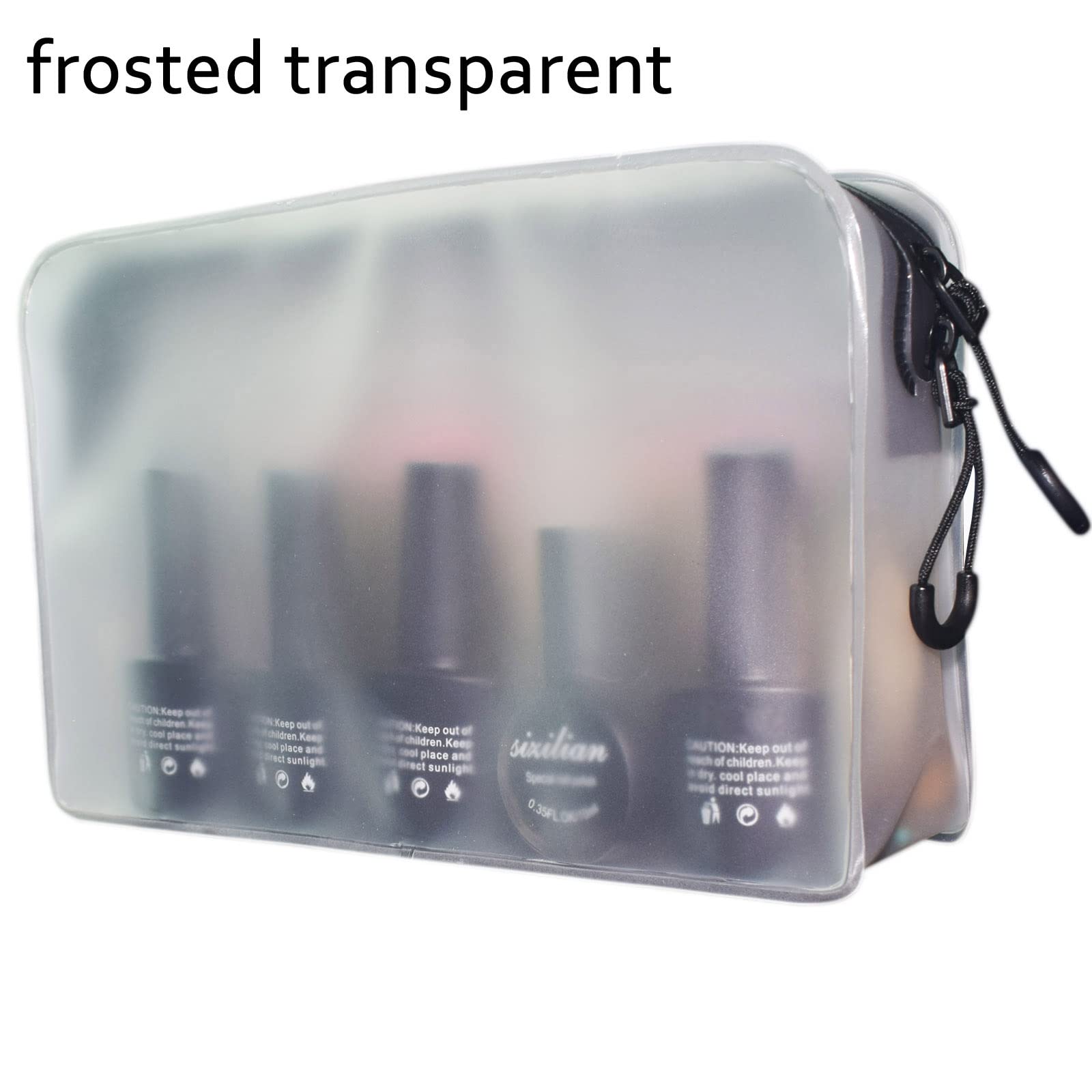 Clear Makeup Bags for Women - Waterproof Travel Toiletry Organizer, Matte Portable Cosmetic Bag for Makeup Storage & Travel Essentials | Perfect for Gym, Vacation & Daily Use