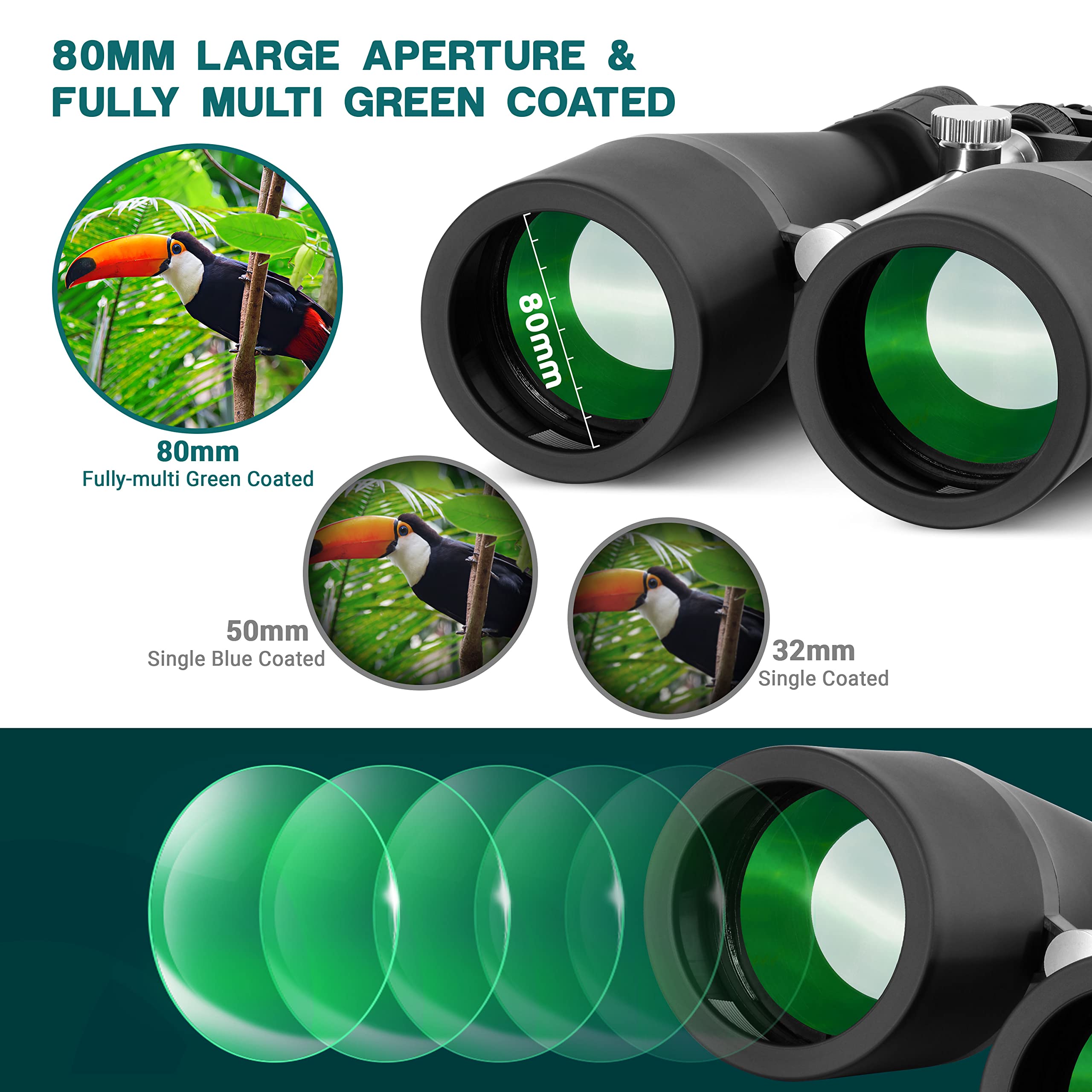 ESNLB 15-30X80 High Power Astronomy Binoculars with Tripod Mount & Phone Adapter - Professional Zoom Binoculars for Bird Watching, Hunting, Stargazing, Travel & Outdoor Adventures
