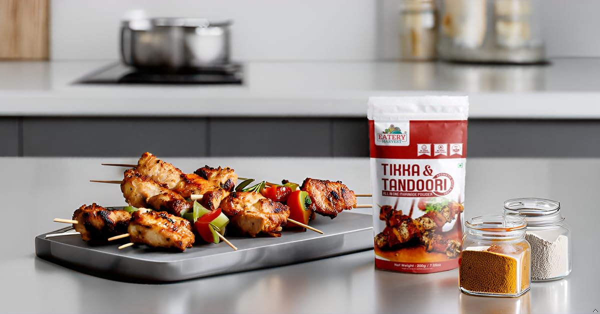 Saipro Tikka & Tandoori All-in-One Marinade Powder 200g | Malai Tandoori Tikka Masala Spice Mix | Ready-to-Use for Chicken, Paneer & Veggies | Gluten-Free, Vegan, No Preservatives | Perfect for Grilling, BBQ & Indian Cooking
