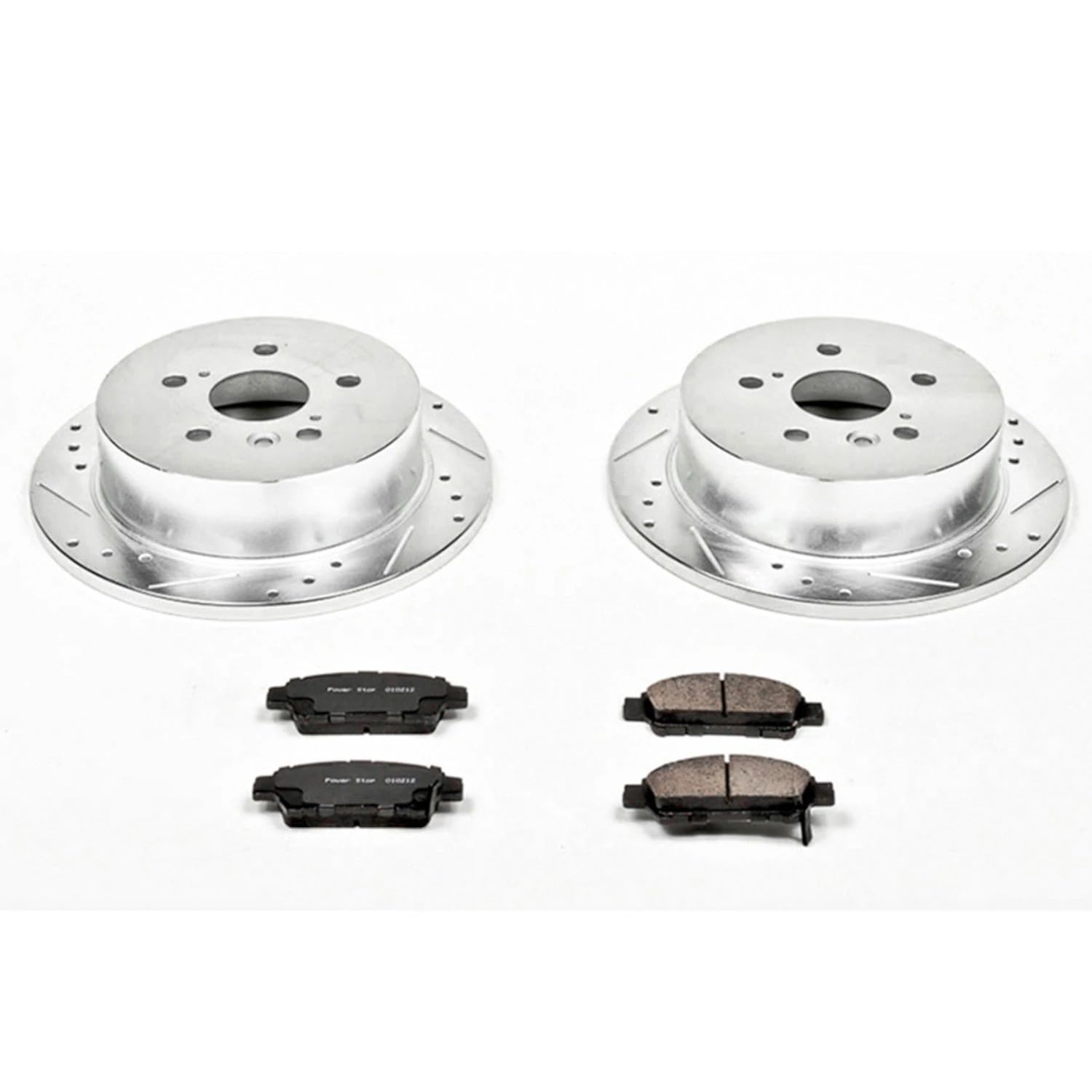 Power Stop K5498 Z23 Carbon Fiber Brake Pads & Drilled Slotted Rotors Kit - Compatible with 2004-2010 Toyota Sienna | High-Performance Braking for Daily Commutes & Towing