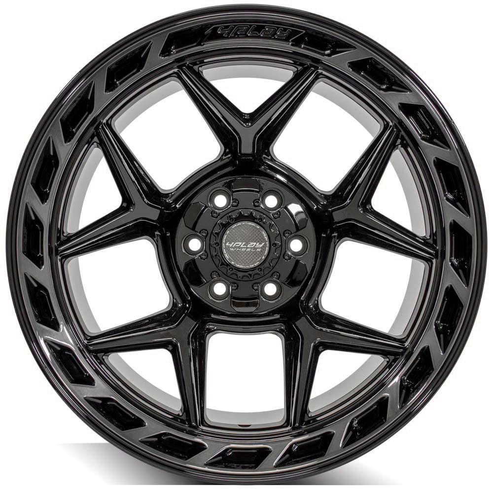 4Play Gen3 4P55 Gloss Black Wheels 20x12.0 with Brushed Face & Tinted Clear - 6x139.7/6x135mm Bolt Pattern, 44mm Offset, 106.1mm Hub - Perfect for Off-Road Trucks, SUVs, and Custom Builds
