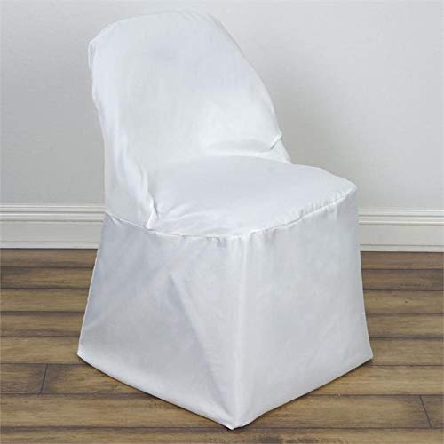 100-Pack Ivory Polyester Folding Chair Covers - Elegant Wedding Reception & Party Decorations - Perfect for Banquets, Bridal Showers, and Special Events