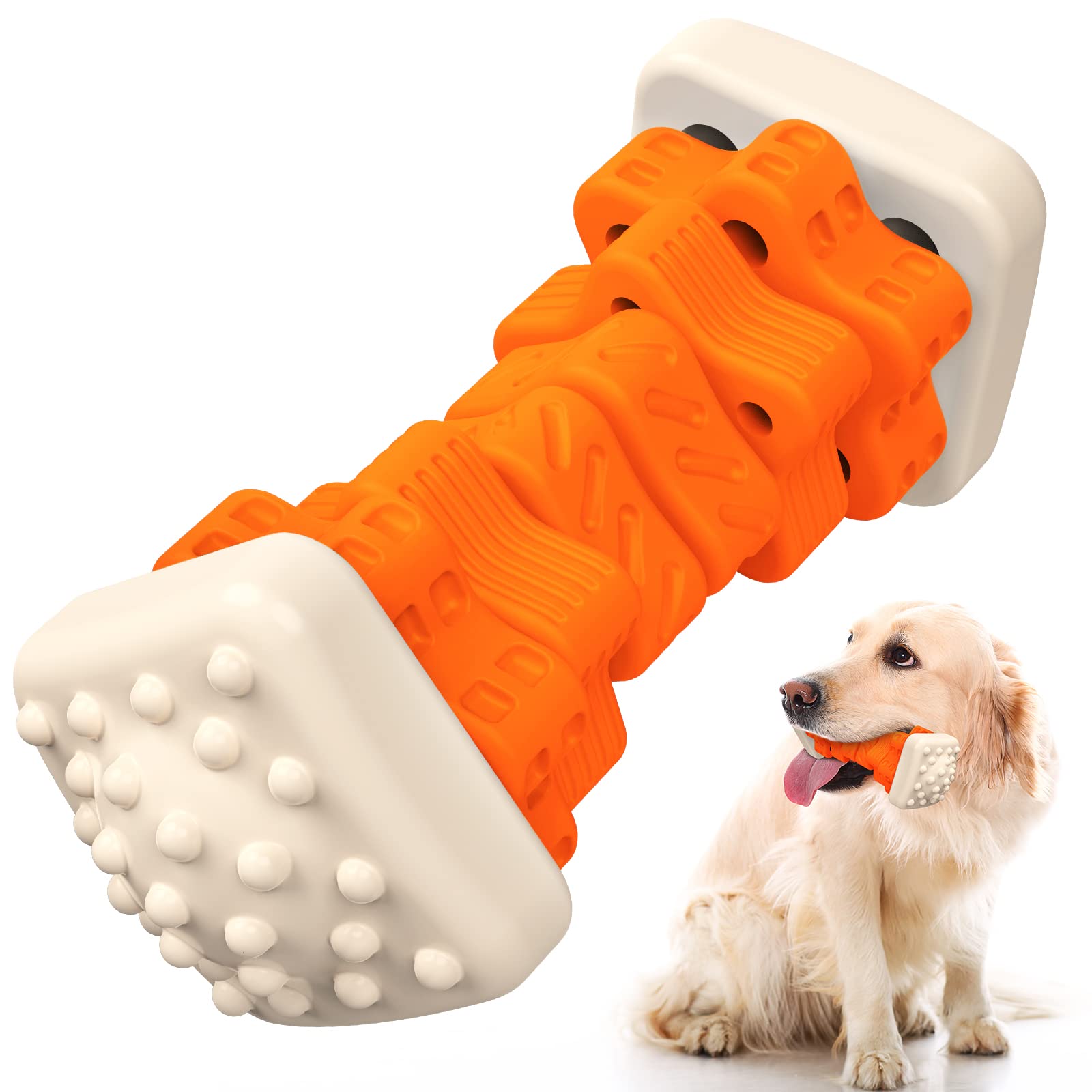 Durable Indestructible Dog Chew Toys for Aggressive Chewers - Beef Flavored Interactive Puzzle Toys for Small, Medium & Large Dogs - Perfect for Training, Boredom Relief & Dental Health