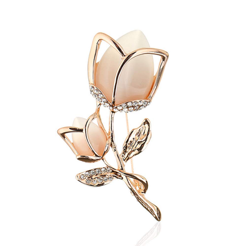 Exquisite Crystal Rhinestone Rose Brooch Pin - Elegant Rose Gold Fashion Jewelry Gift for Women & Girls | Perfect for Weddings, Parties & Special Occasions