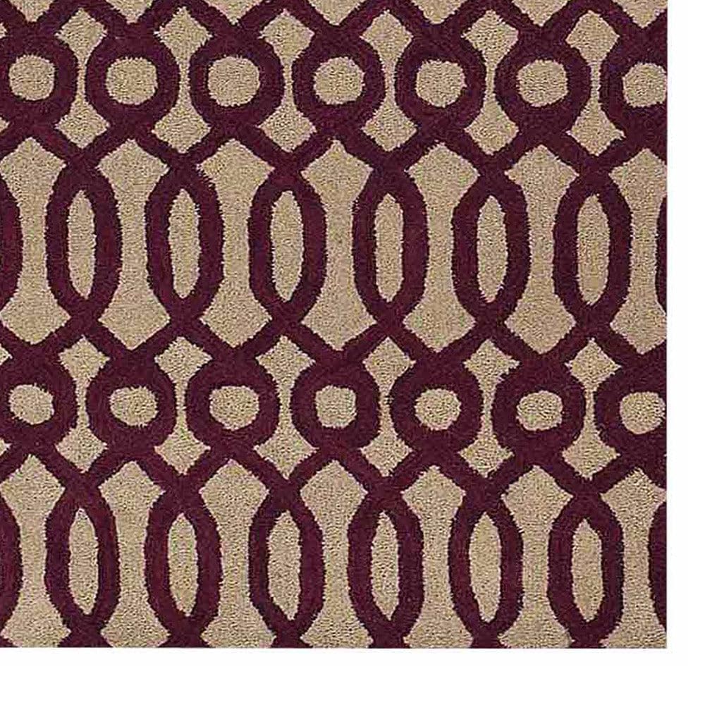 Hand Tufted Wool Eco-Friendly Area Rugs 4x6 Feet - Rectangle Modern Cream & Purple High Pile Handmade Rug for Living Room, Bedroom, Nursery & Office - Soft Contemporary Floor Decor (K00734)