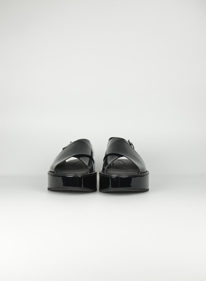 Ann Demeulmeester Black Platform Sandals Size 39 | Luxury Designer Chunky Heel Shoes for Women | Perfect for Evening Parties & Date Nights