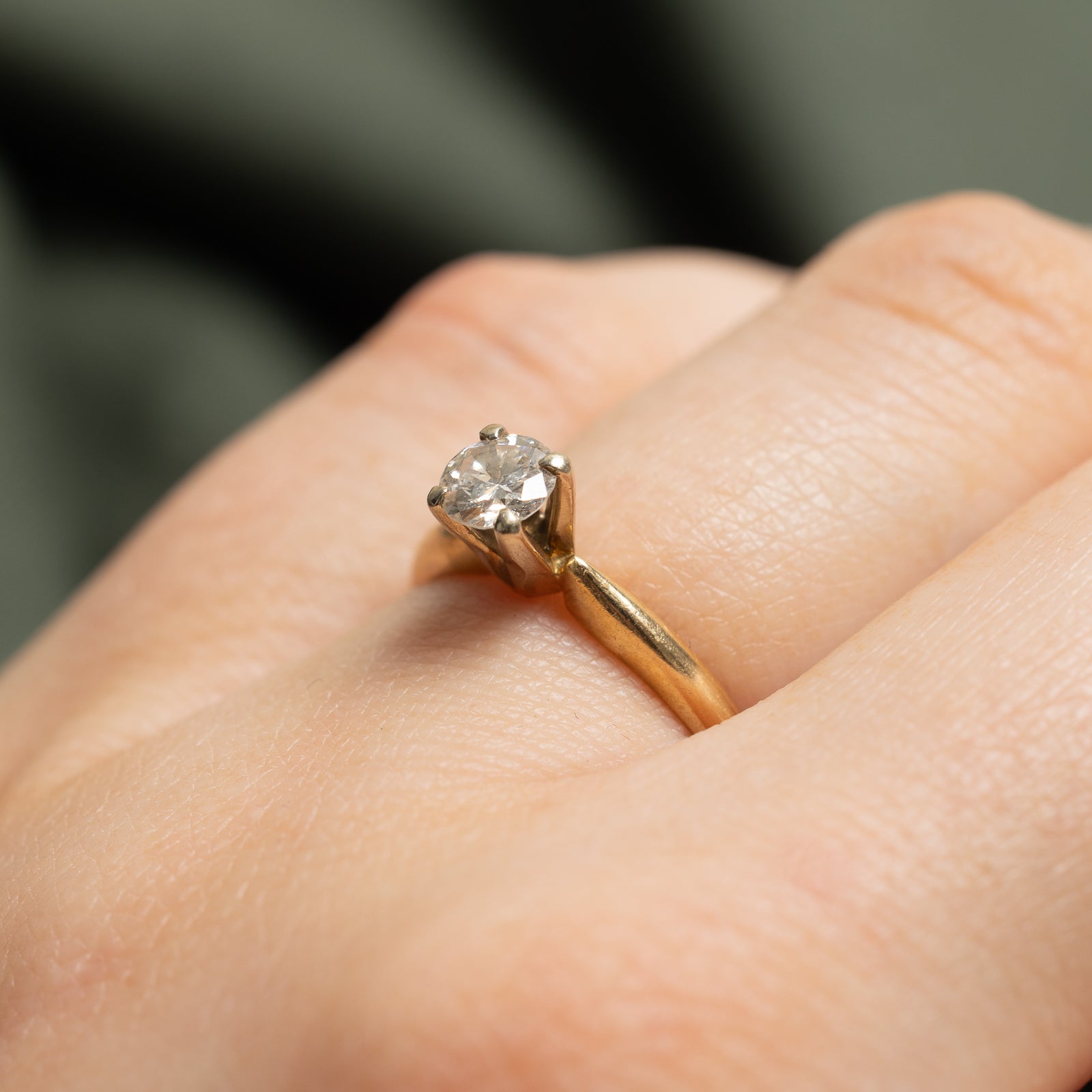 0.34ct Solitaire Diamond Ring - High Set Engagement Ring for Women, Size 5.25 | Perfect for Proposals, Weddings & Anniversary Gifts | Elegant & Timeless Jewelry