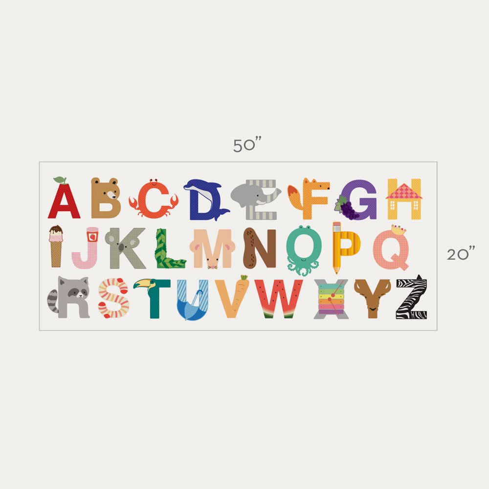 Alphabet Vinyl Wall Sticker - Medium Size, Removable Decal for Kids Room, Nursery, Classroom Decor - Perfect for Learning ABCs & Home Decoration