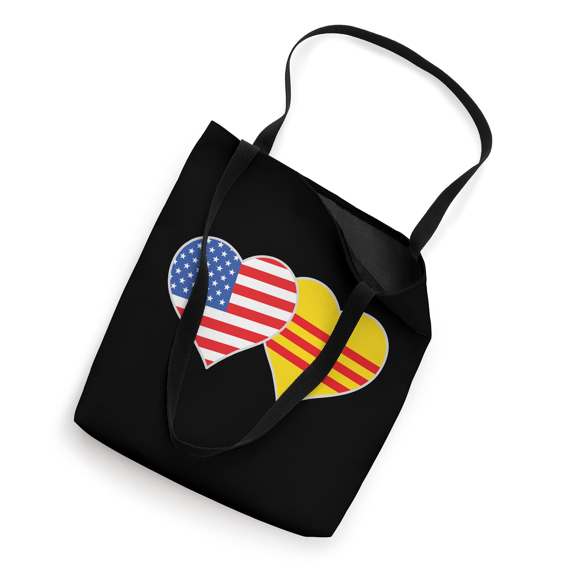Vietnamese American Flag Tote Bag - USA South Vietnam Heart Design - Patriotic & Stylish for Shopping, Travel & Everyday Use